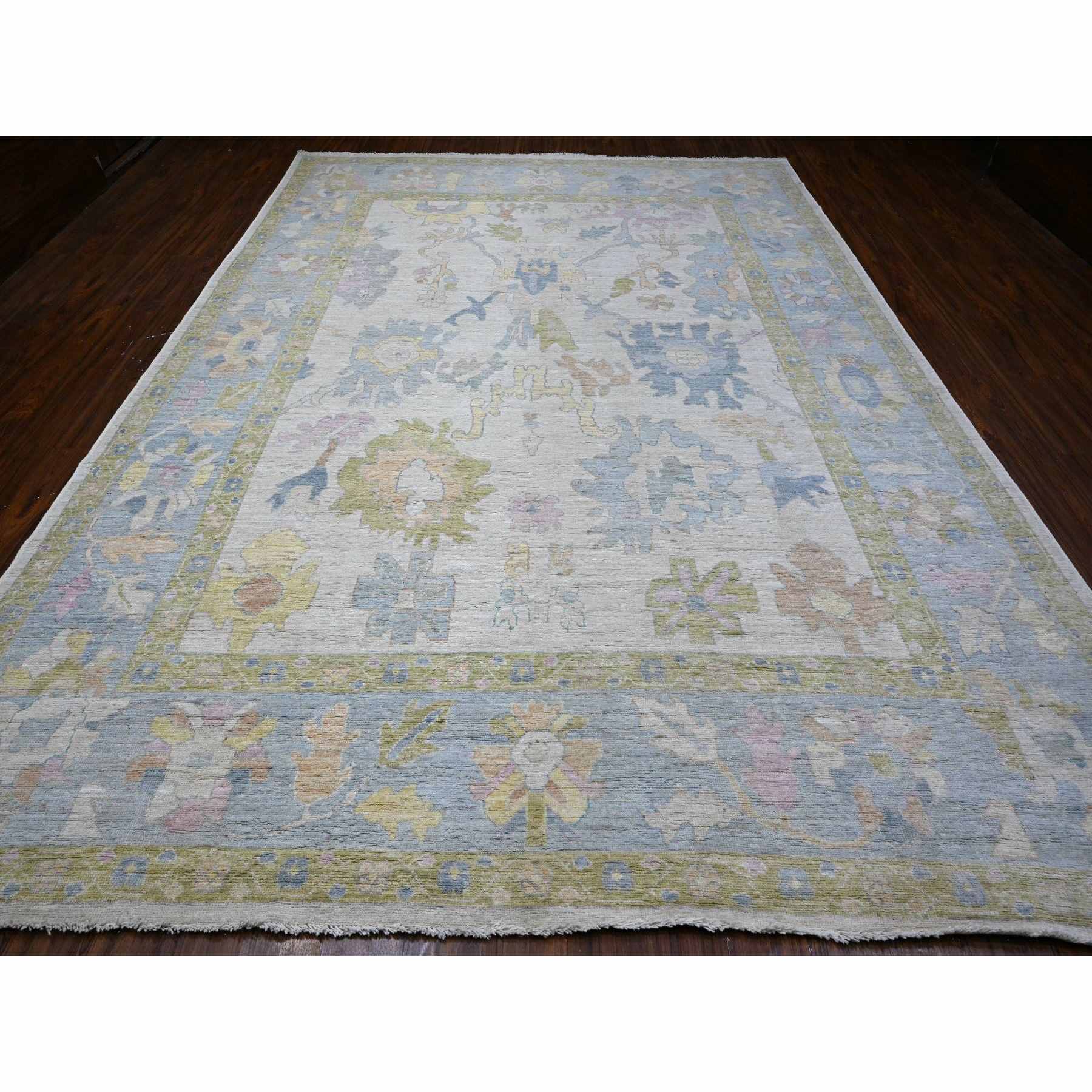 Oushak-And-Peshawar-Hand-Knotted-Rug-443420