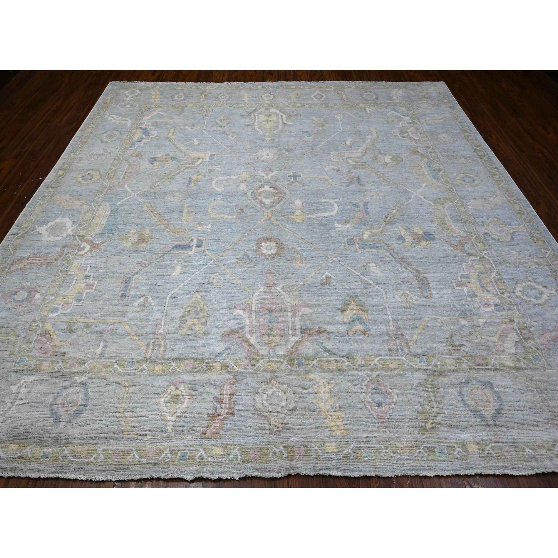 Oushak-And-Peshawar-Hand-Knotted-Rug-443425