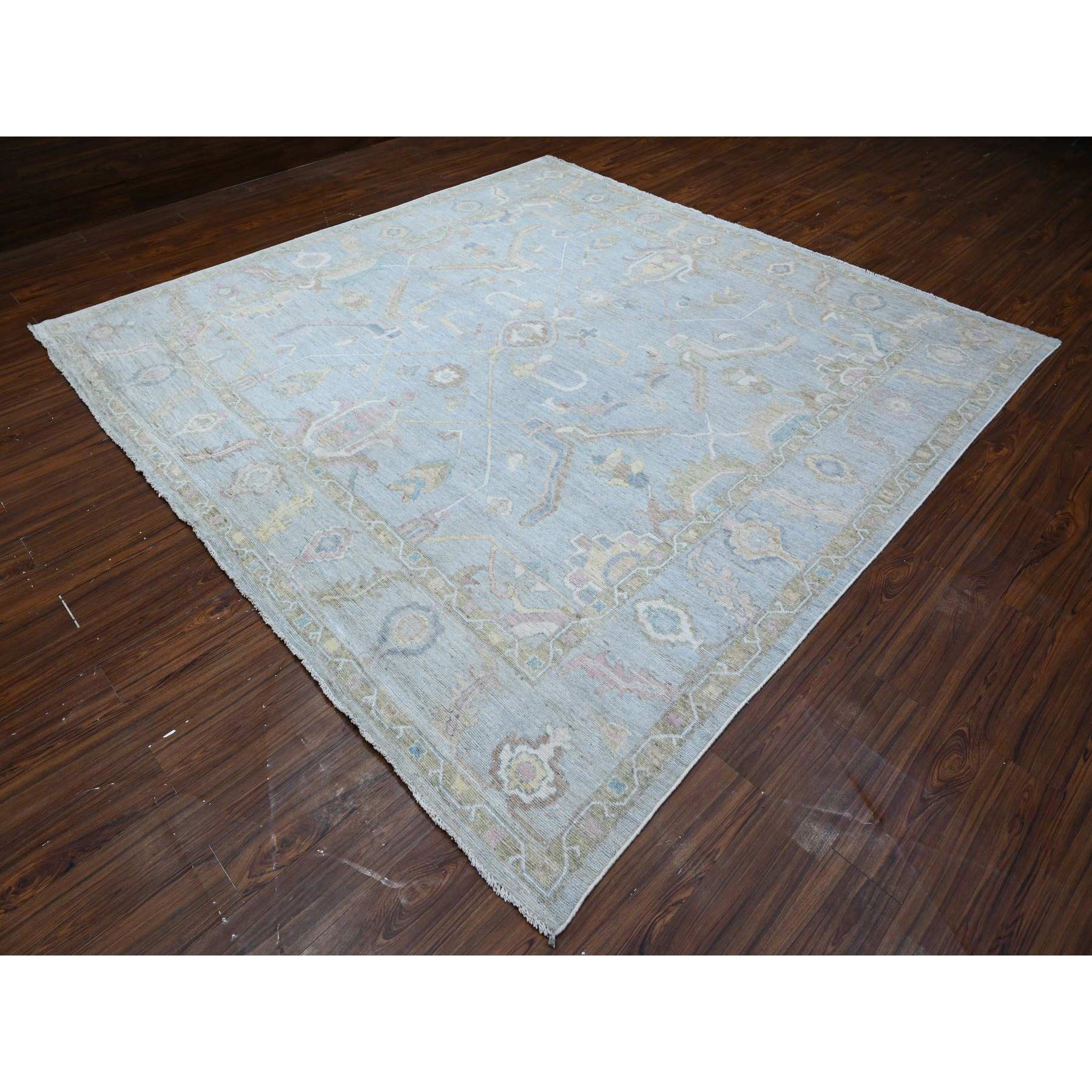 Oushak-And-Peshawar-Hand-Knotted-Rug-443425