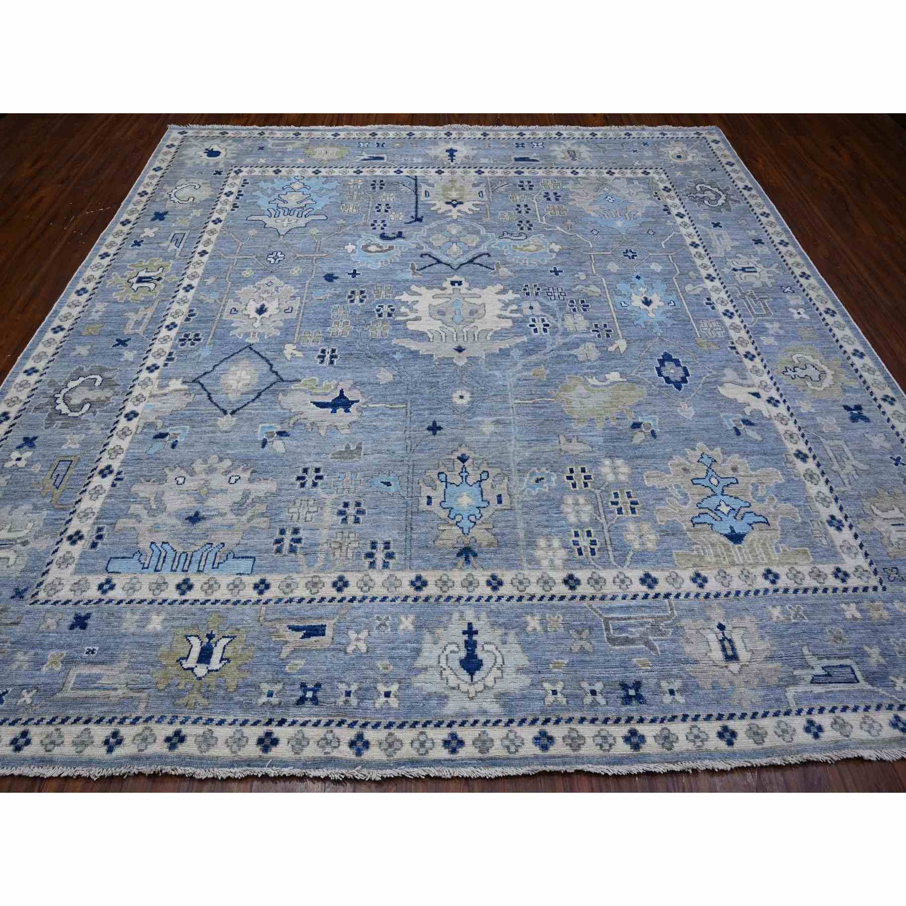 Oushak-And-Peshawar-Hand-Knotted-Rug-443435