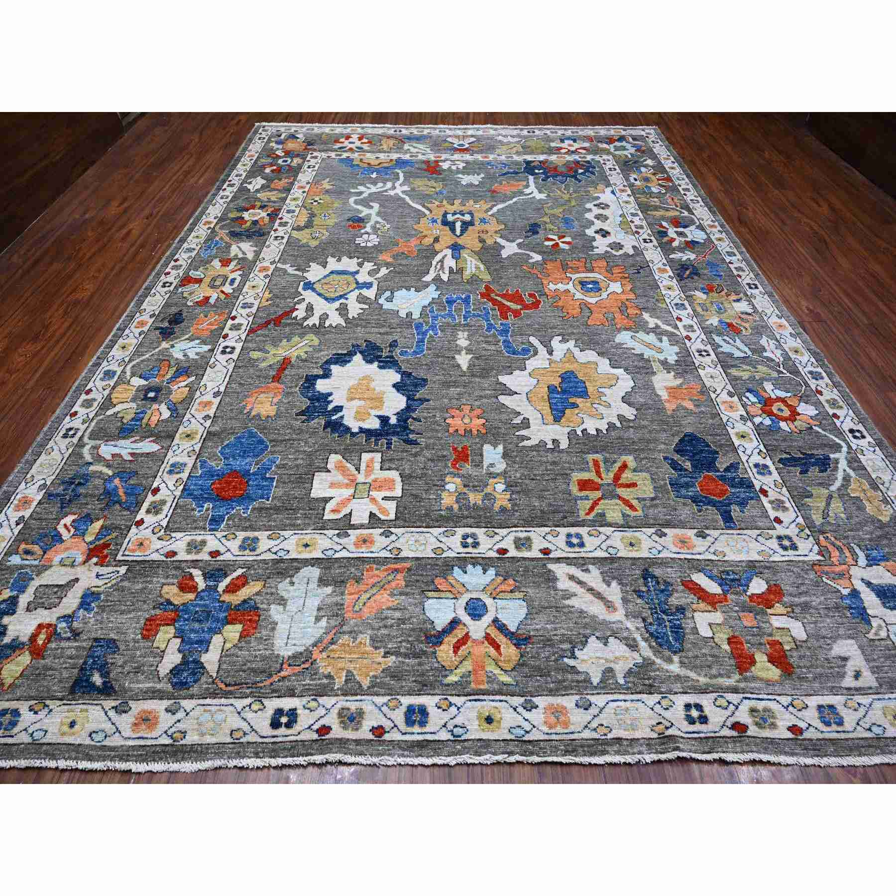 Oushak-And-Peshawar-Hand-Knotted-Rug-443440