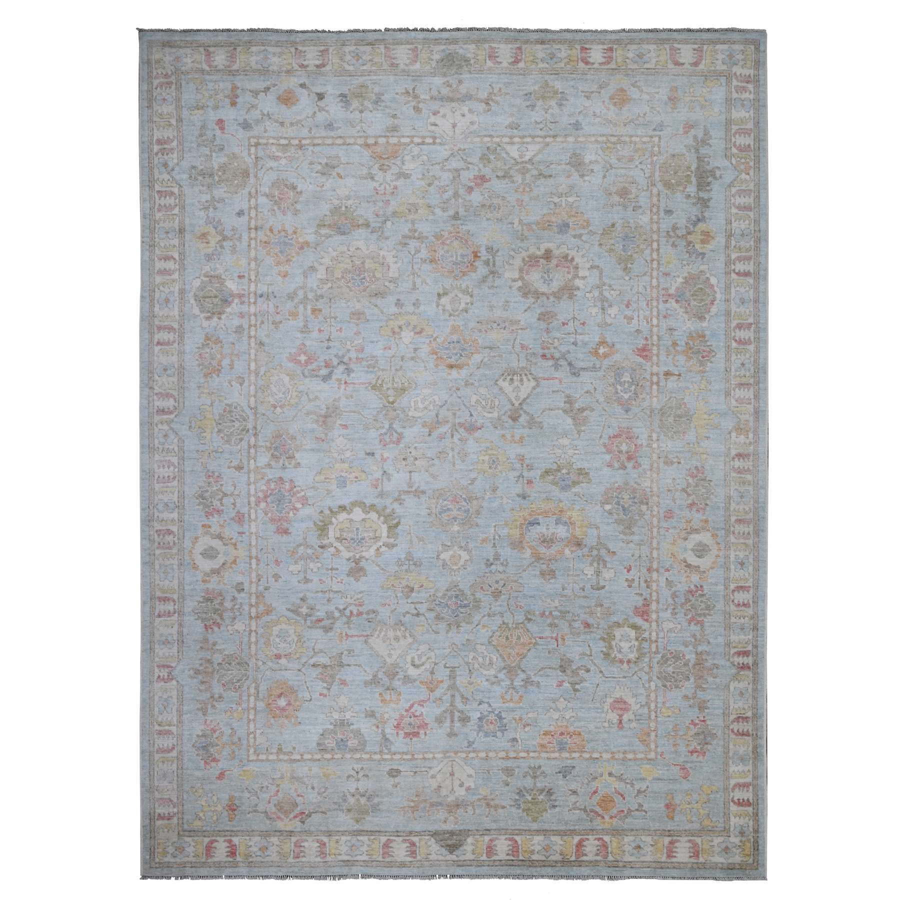 Oushak-And-Peshawar-Hand-Knotted-Rug-443445