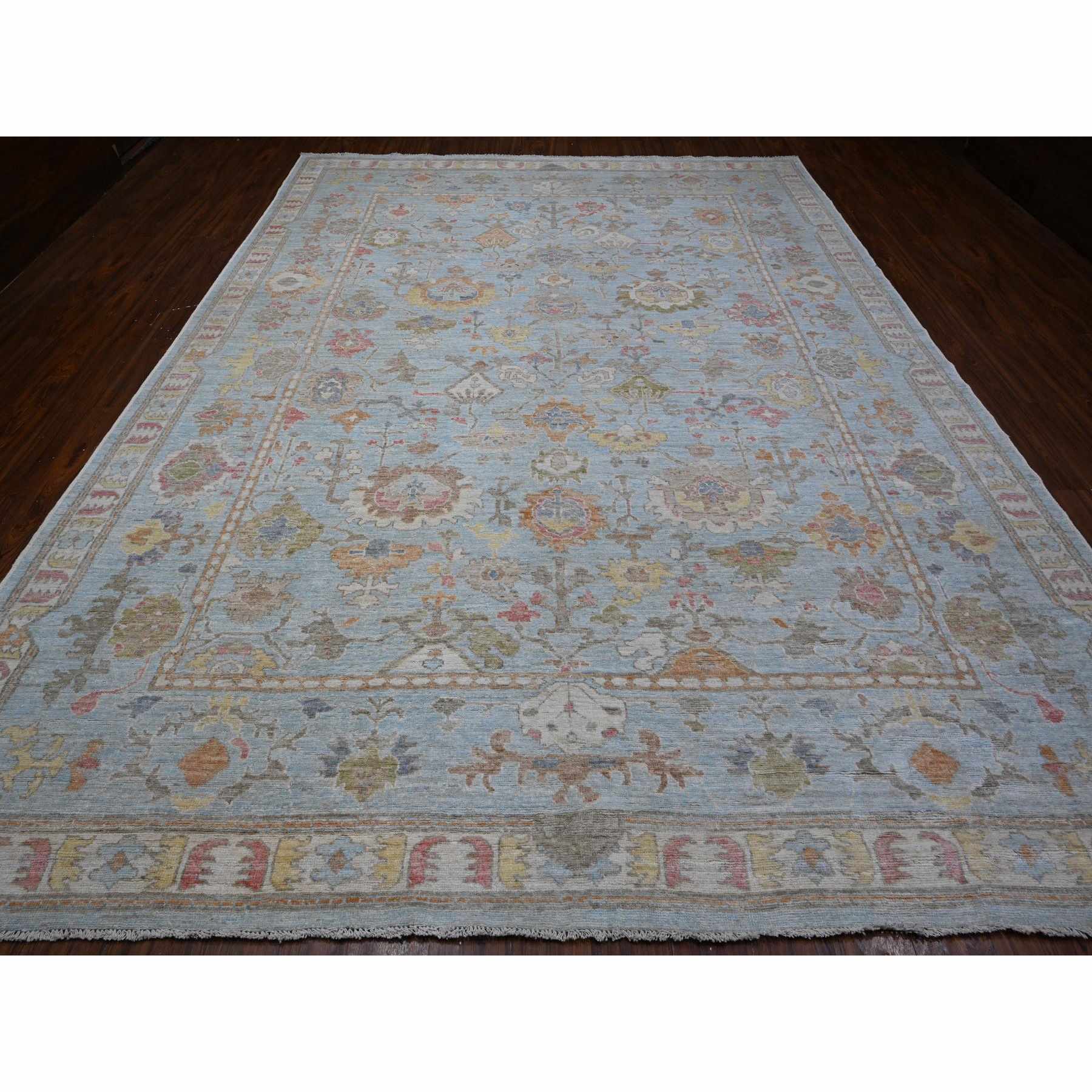 Oushak-And-Peshawar-Hand-Knotted-Rug-443445