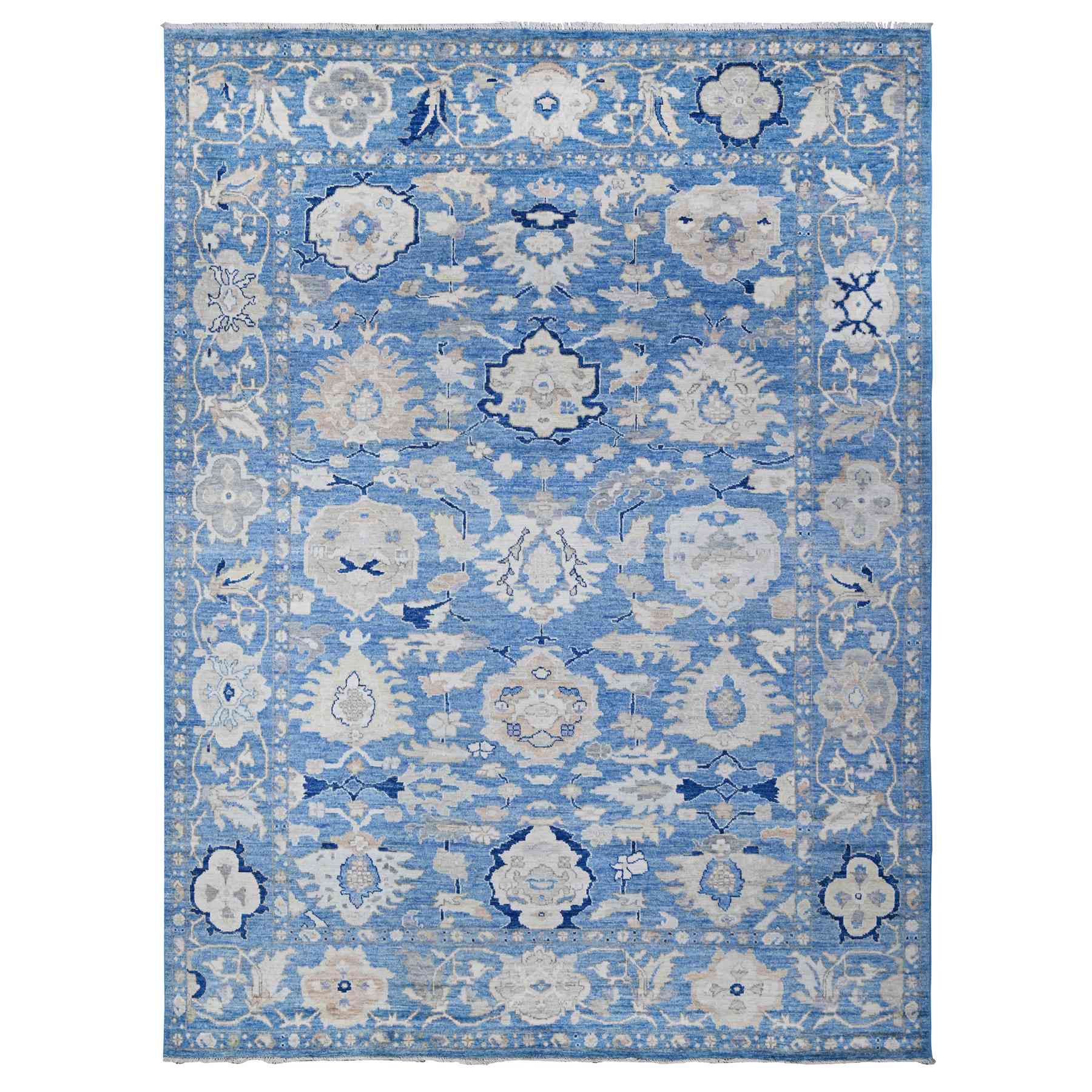 Oushak-And-Peshawar-Hand-Knotted-Rug-443465