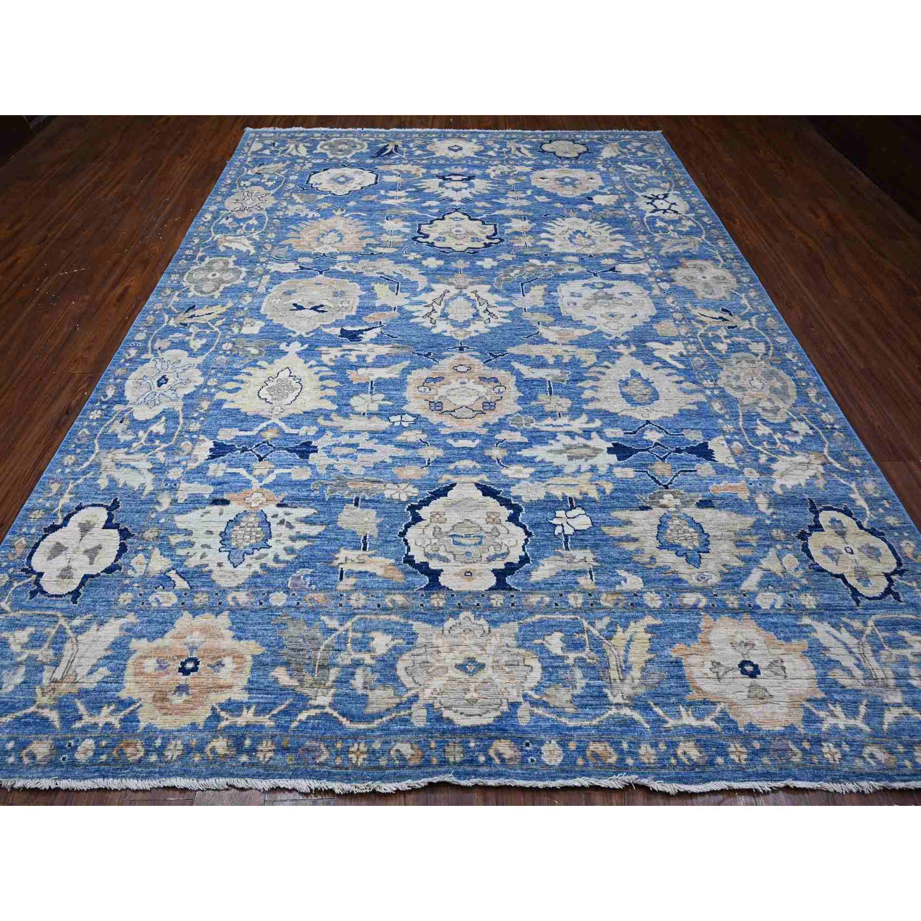 Oushak-And-Peshawar-Hand-Knotted-Rug-443465