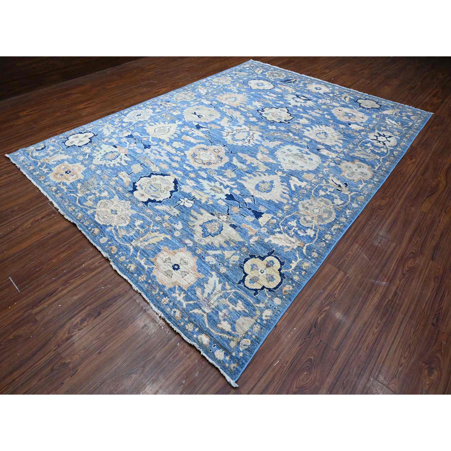 Oushak-And-Peshawar-Hand-Knotted-Rug-443465