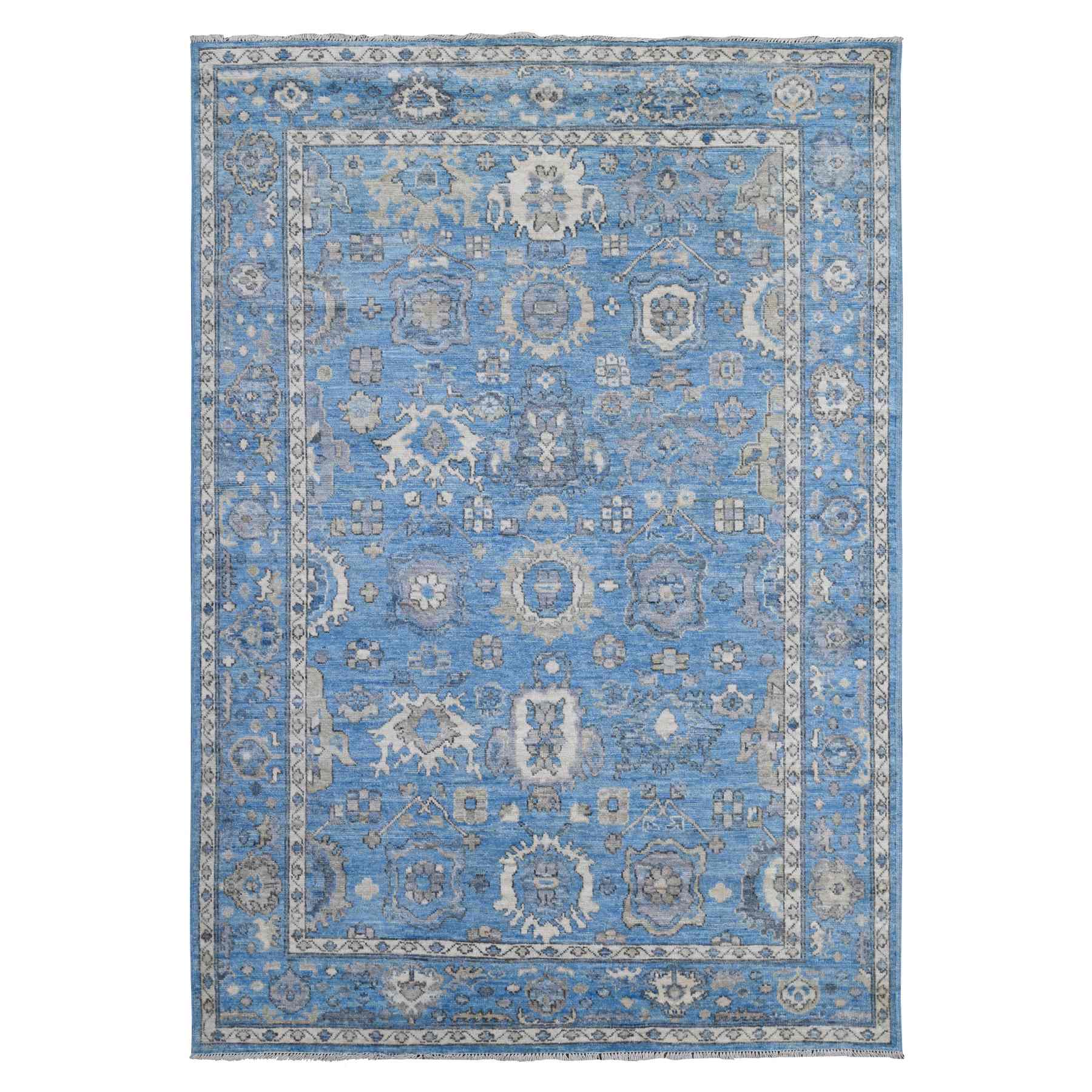 Oushak-And-Peshawar-Hand-Knotted-Rug-443495