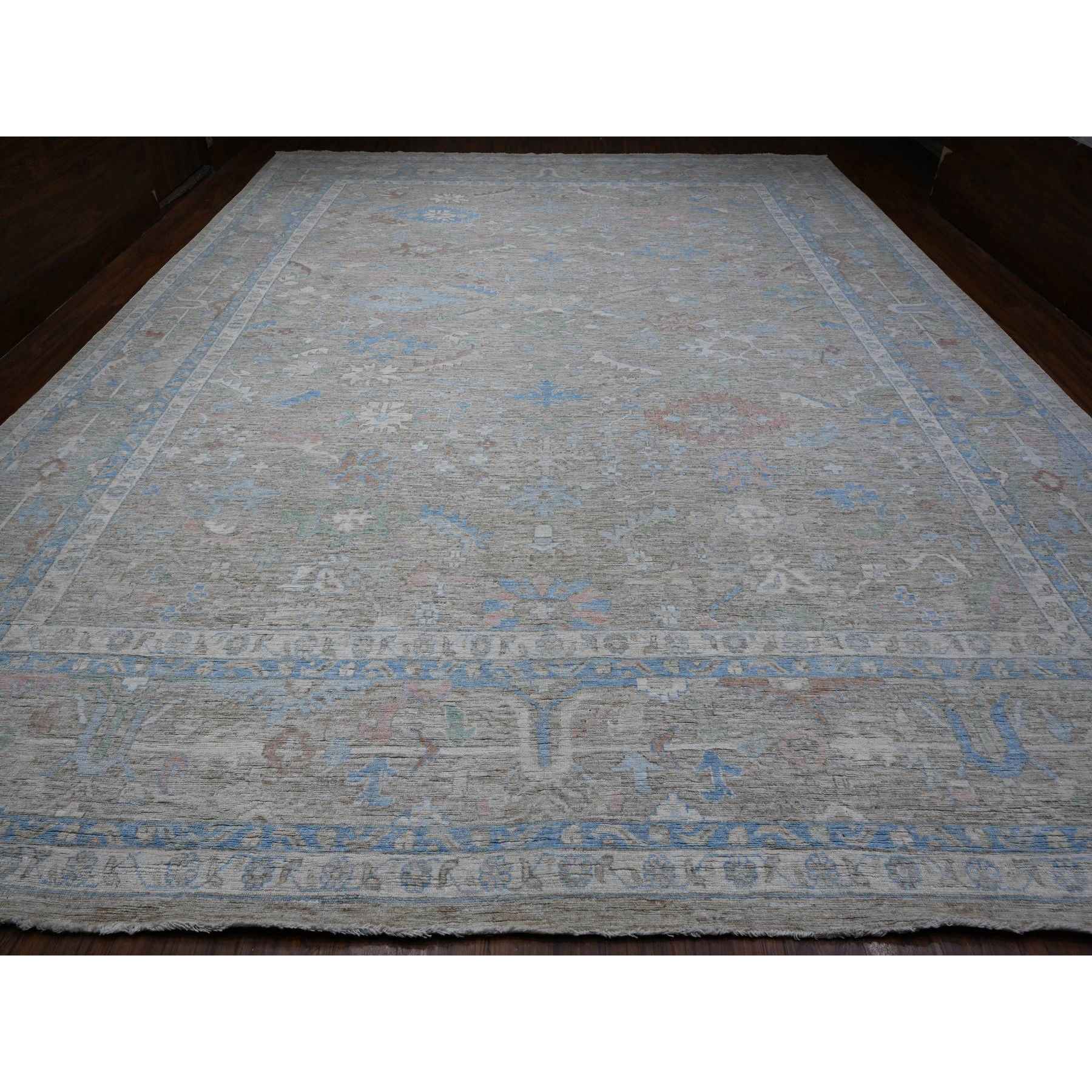 Oushak-And-Peshawar-Hand-Knotted-Rug-443500