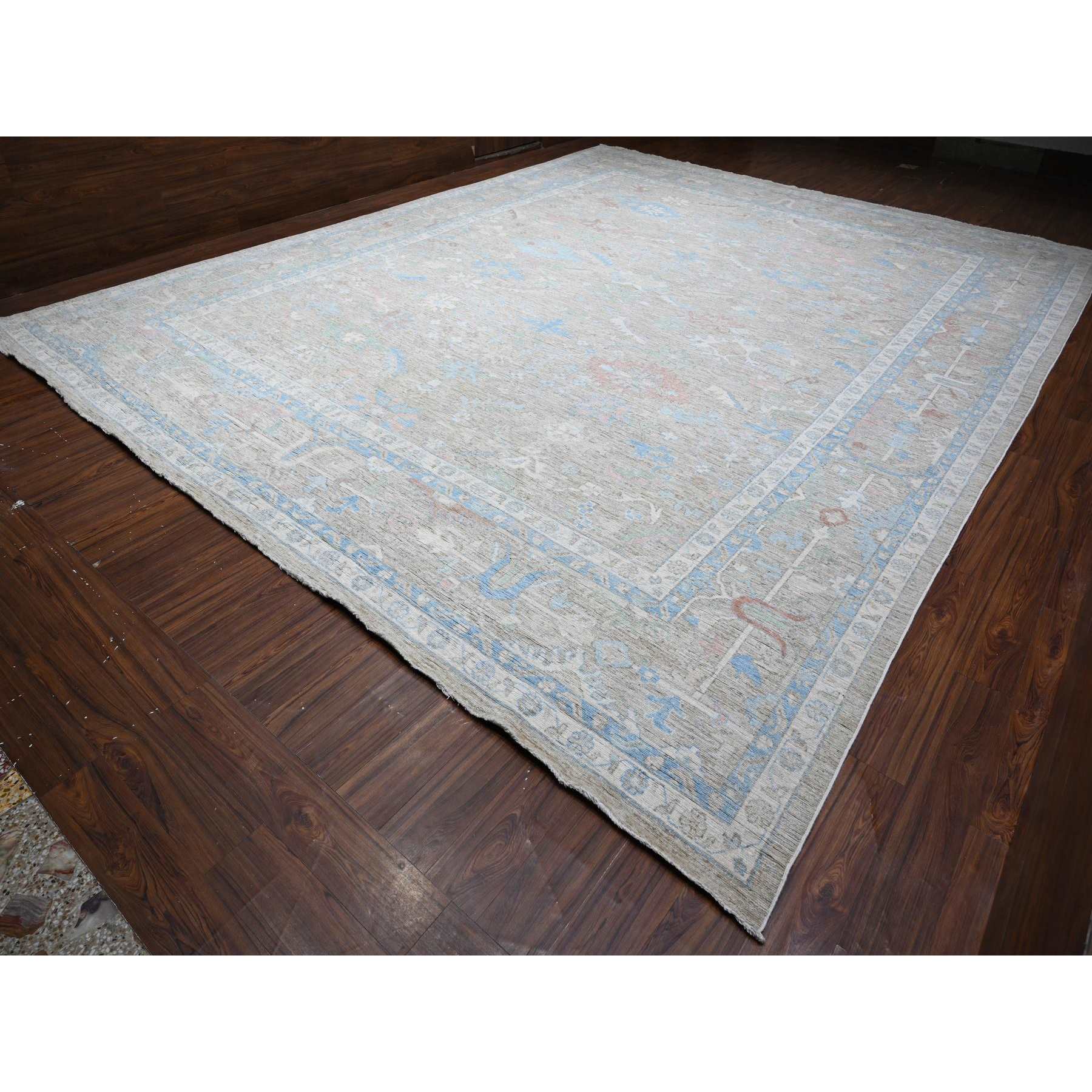 Oushak-And-Peshawar-Hand-Knotted-Rug-443500