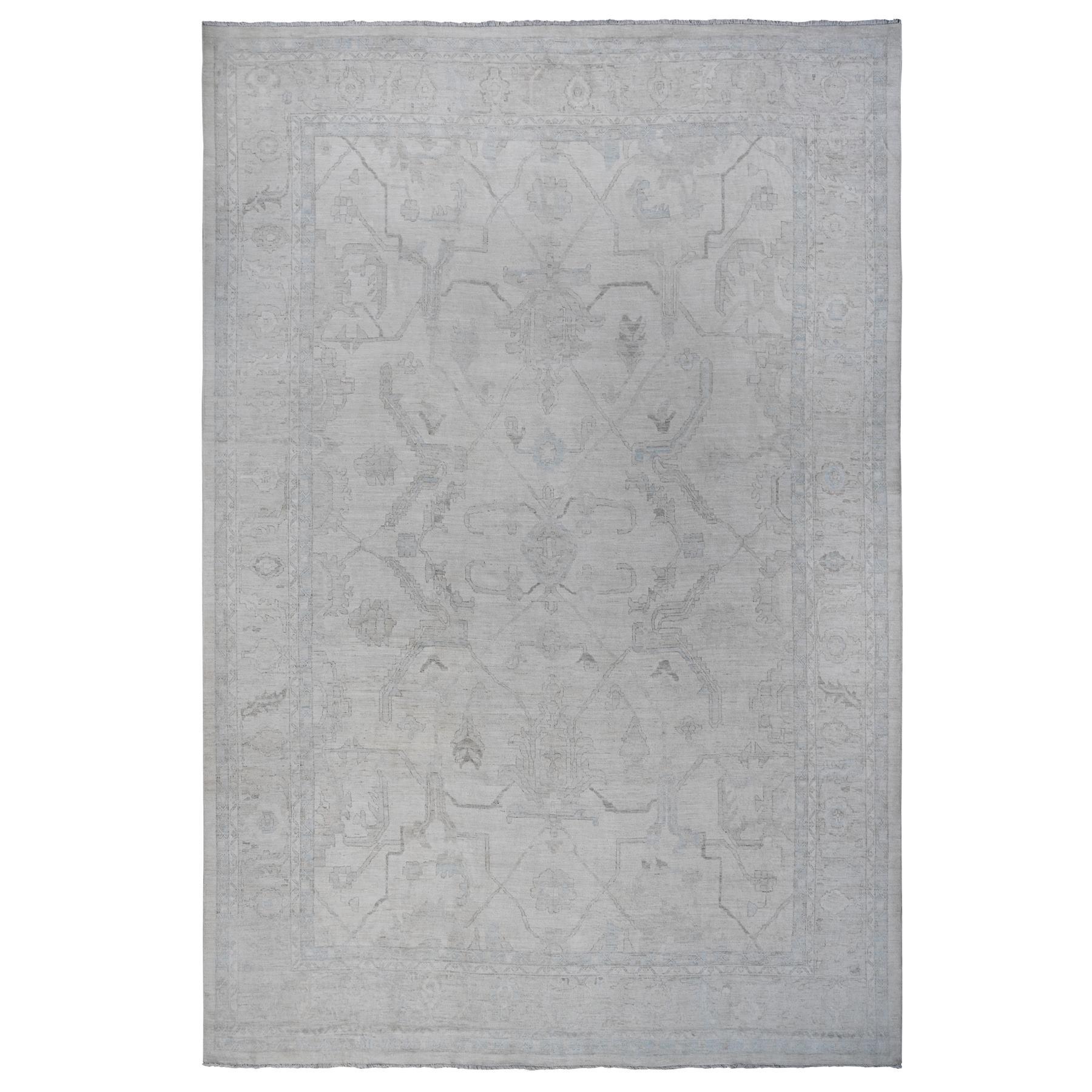 Oushak-And-Peshawar-Hand-Knotted-Rug-443515