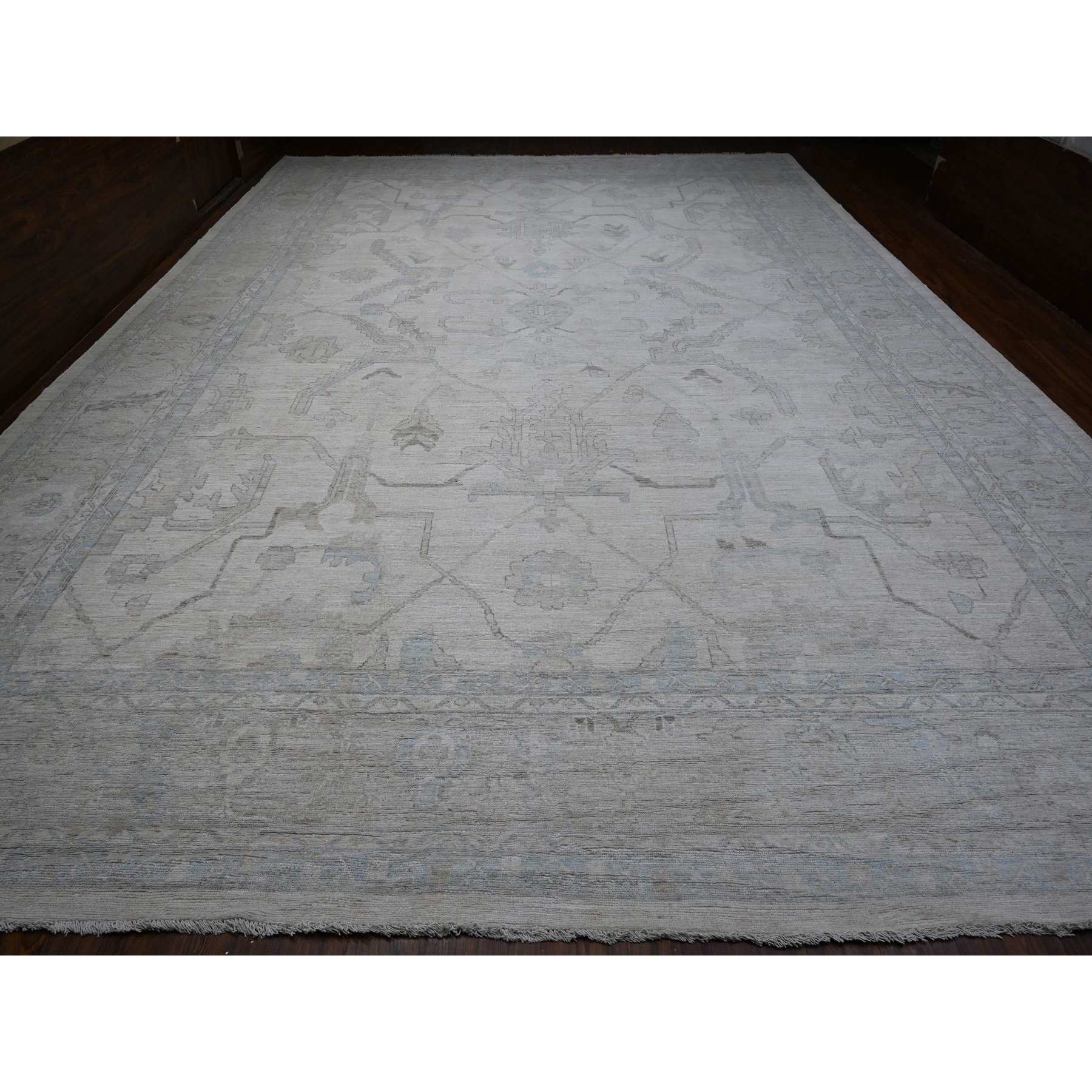 Oushak-And-Peshawar-Hand-Knotted-Rug-443515