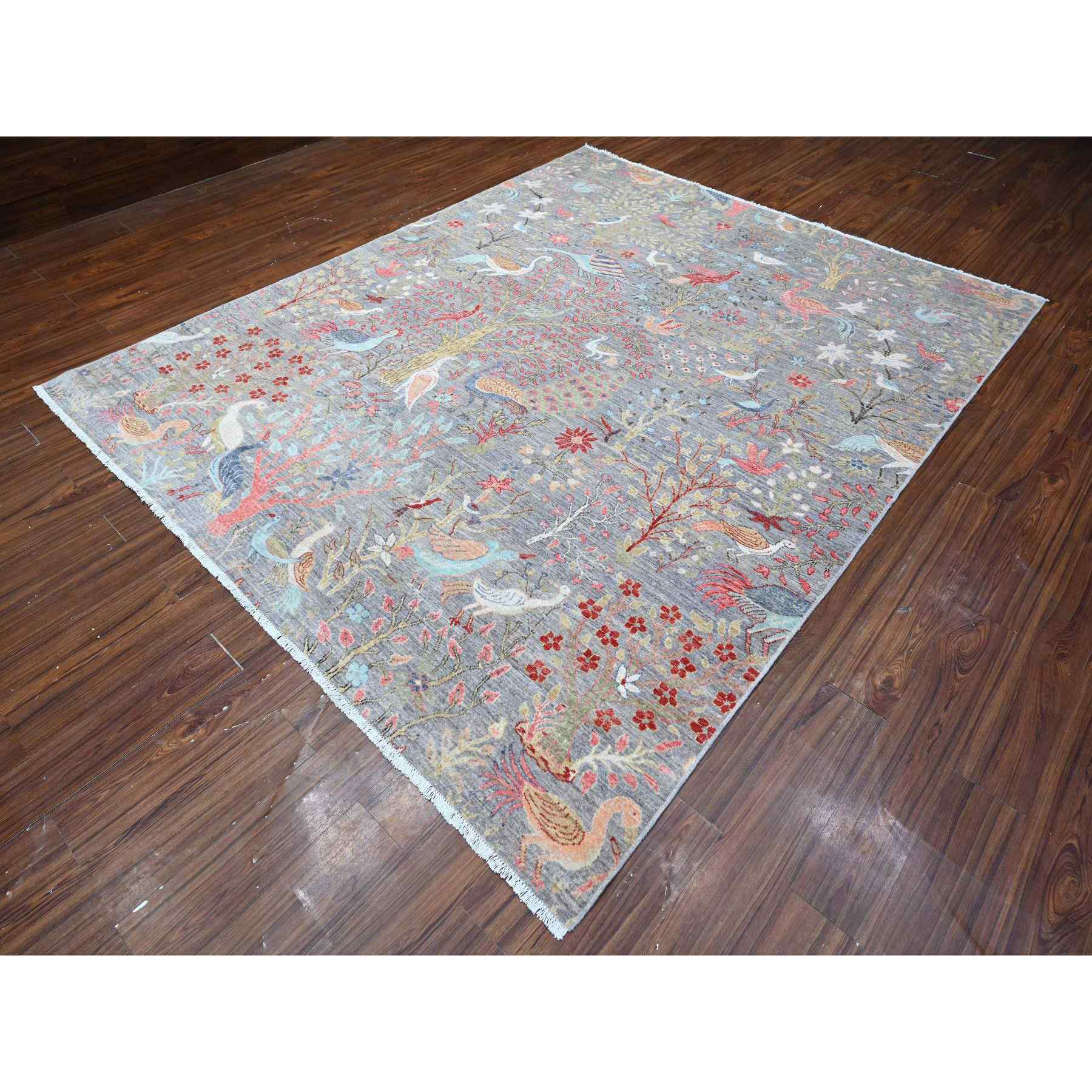 Oushak-And-Peshawar-Hand-Knotted-Rug-443530