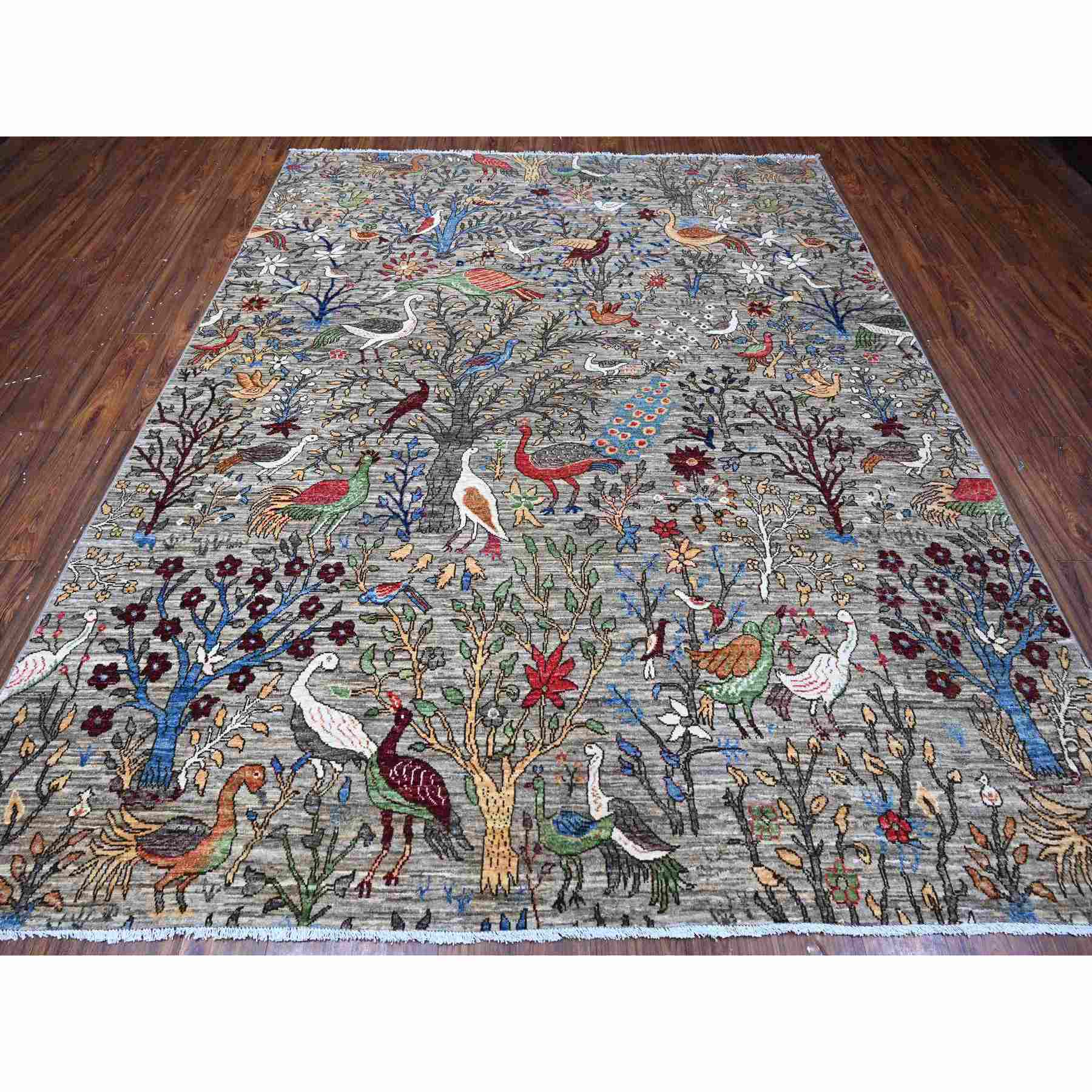 Oushak-And-Peshawar-Hand-Knotted-Rug-443535