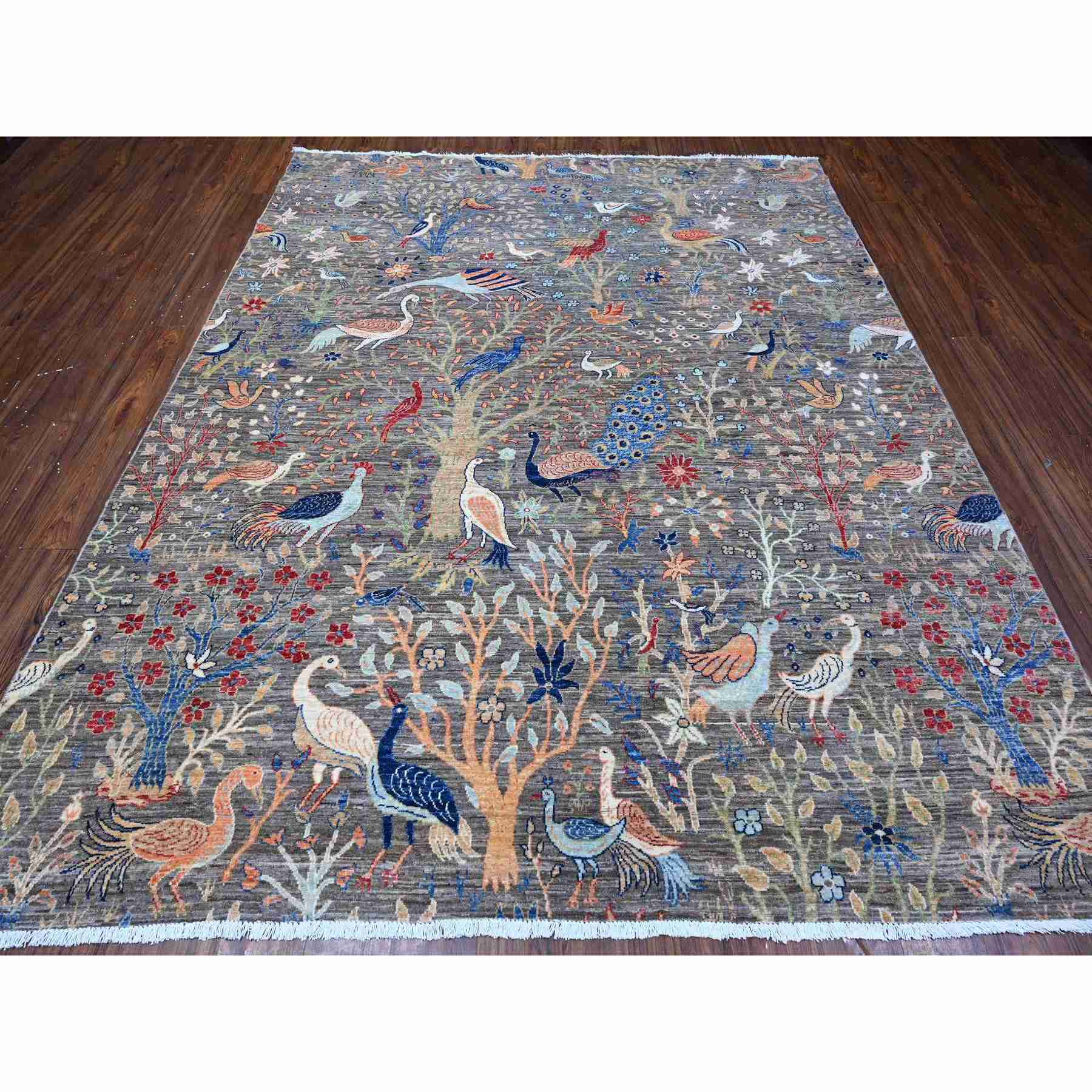 Oushak-And-Peshawar-Hand-Knotted-Rug-443540