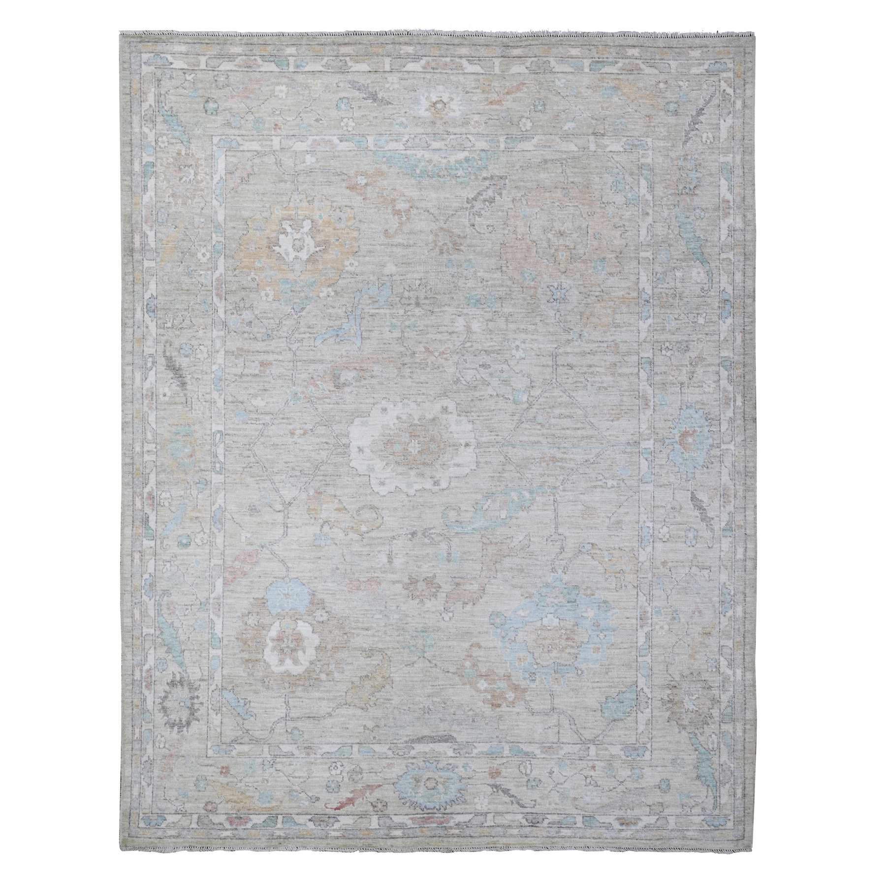 Oushak-And-Peshawar-Hand-Knotted-Rug-443600