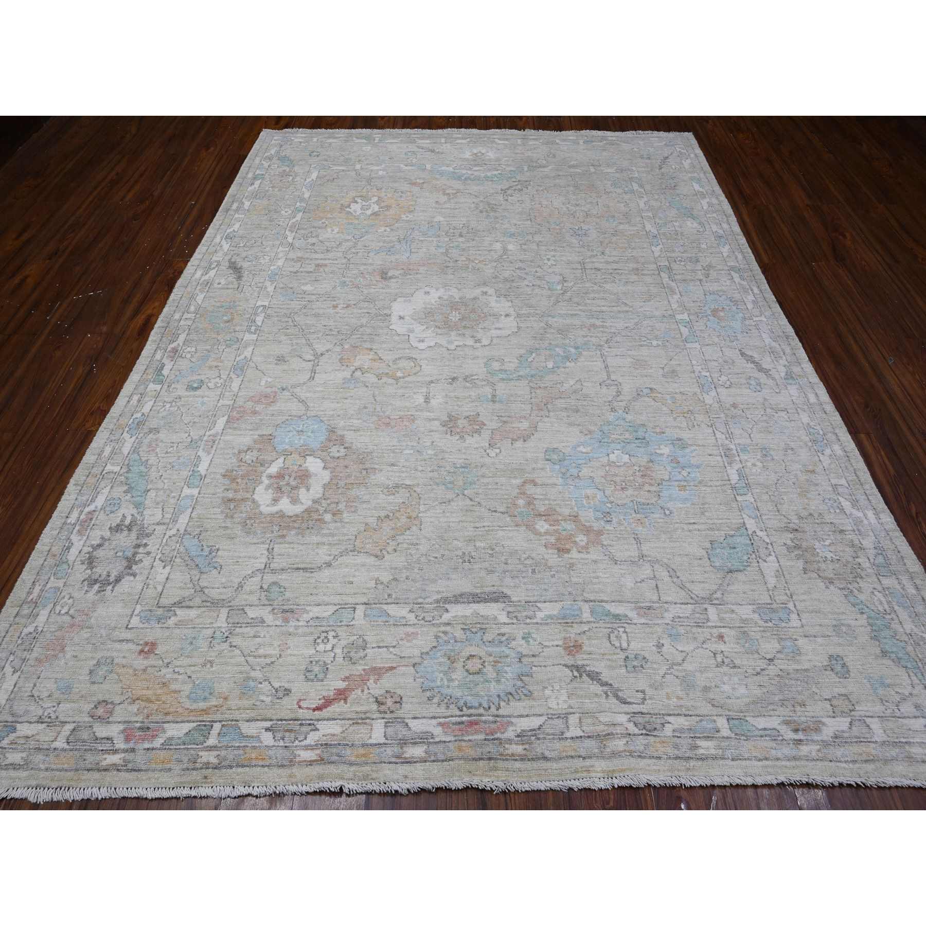 Oushak-And-Peshawar-Hand-Knotted-Rug-443600