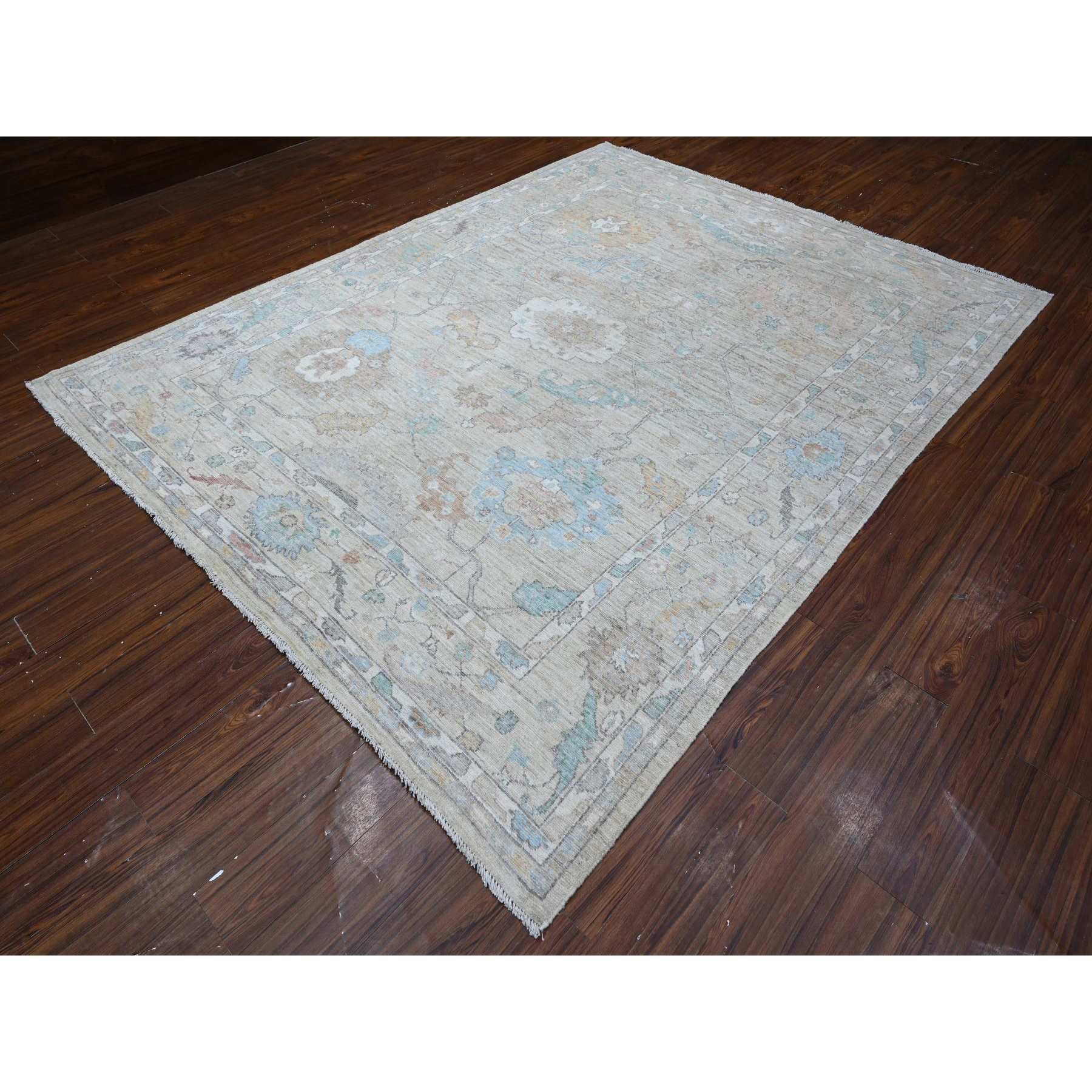 Oushak-And-Peshawar-Hand-Knotted-Rug-443600