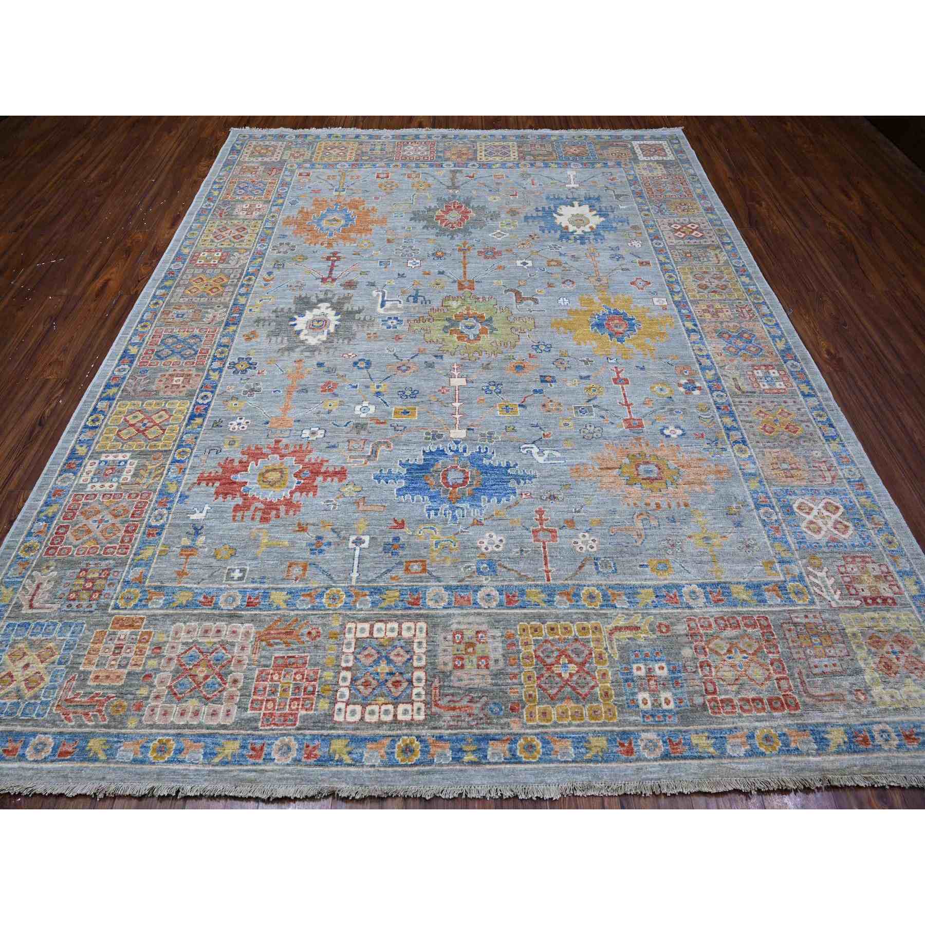 Oushak-And-Peshawar-Hand-Knotted-Rug-443645