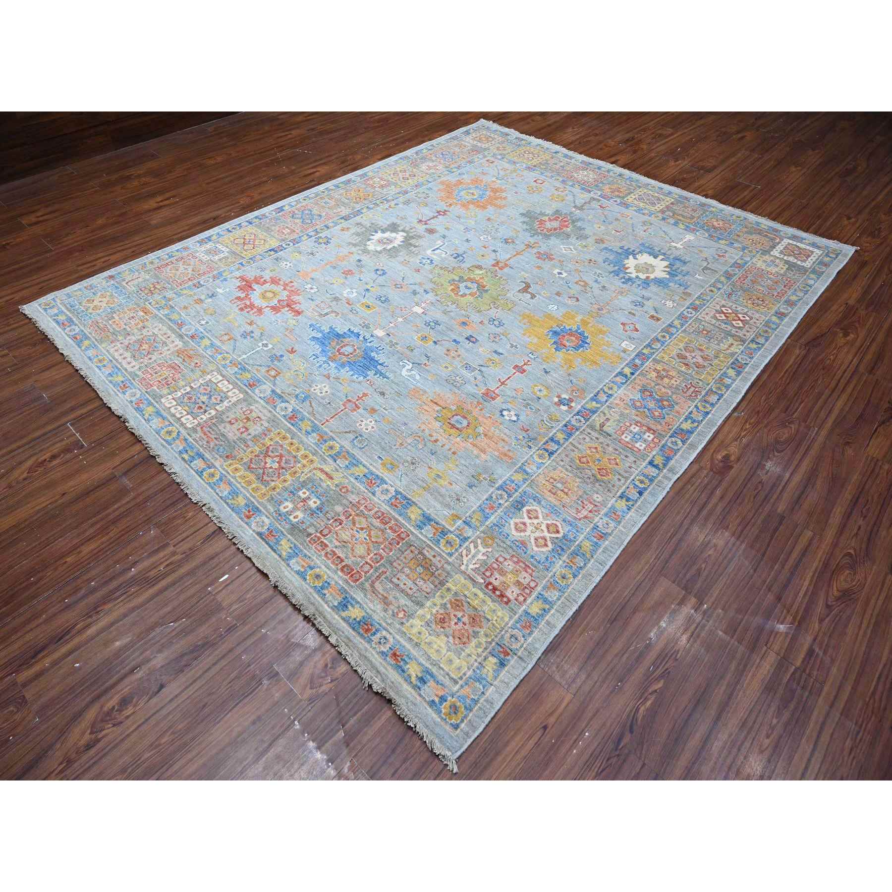 Oushak-And-Peshawar-Hand-Knotted-Rug-443645