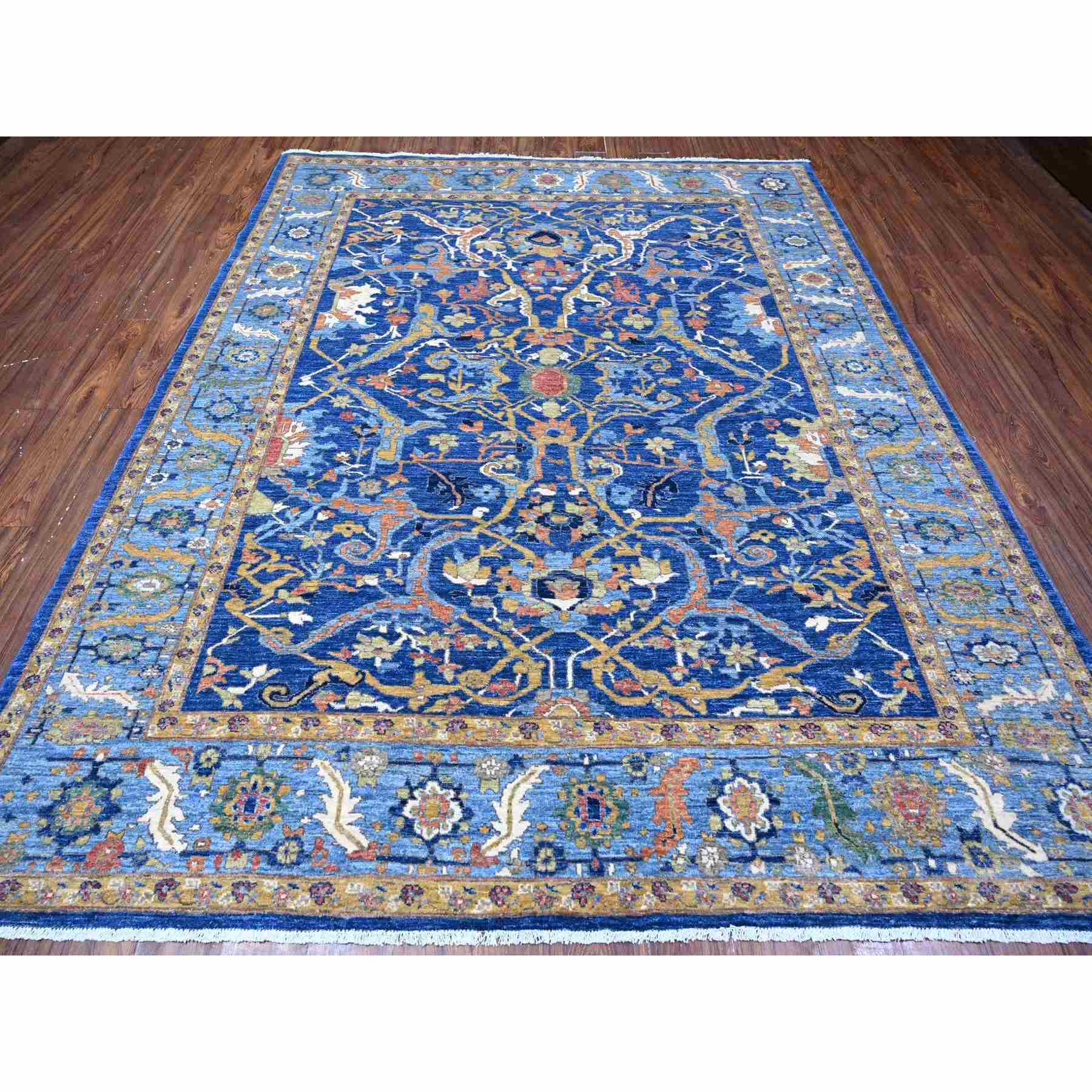 Oushak-And-Peshawar-Hand-Knotted-Rug-443650