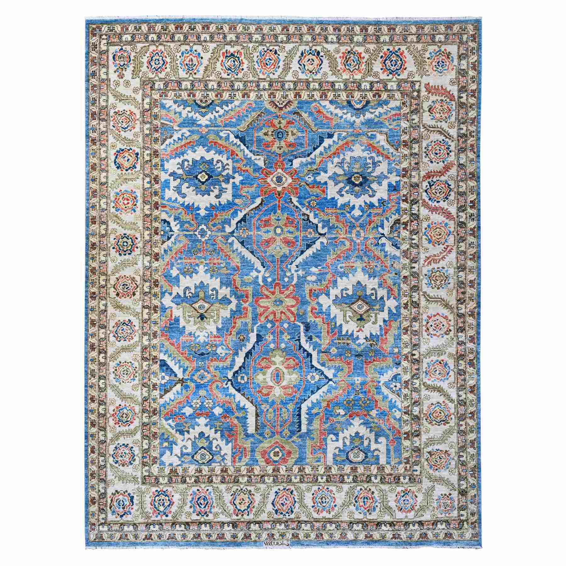 Oushak-And-Peshawar-Hand-Knotted-Rug-443655