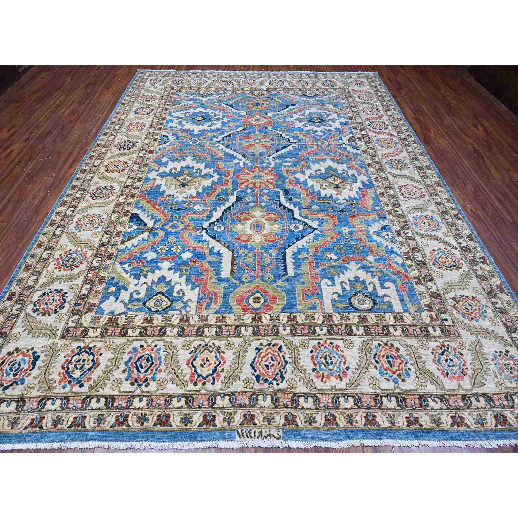 Oushak-And-Peshawar-Hand-Knotted-Rug-443655