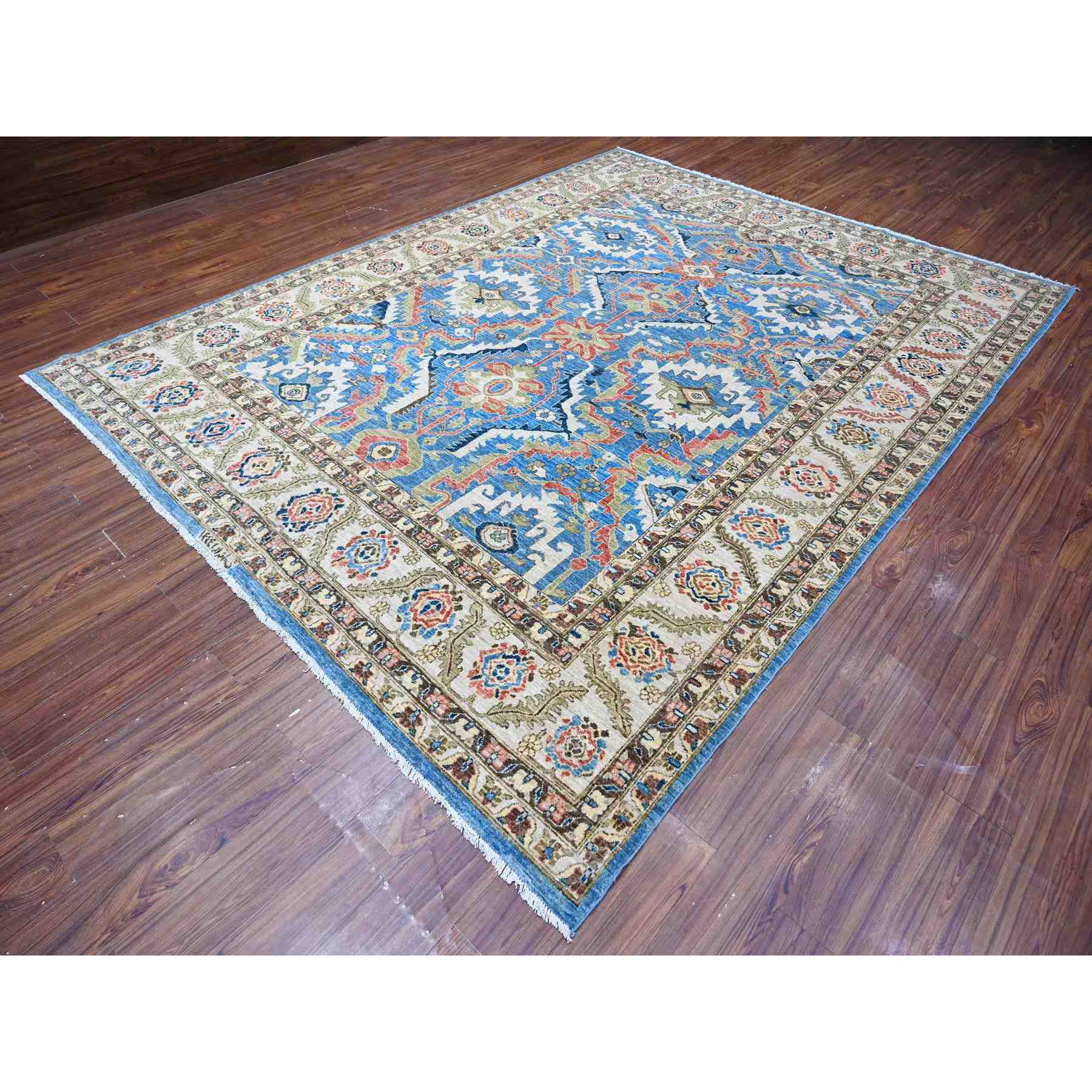 Oushak-And-Peshawar-Hand-Knotted-Rug-443655