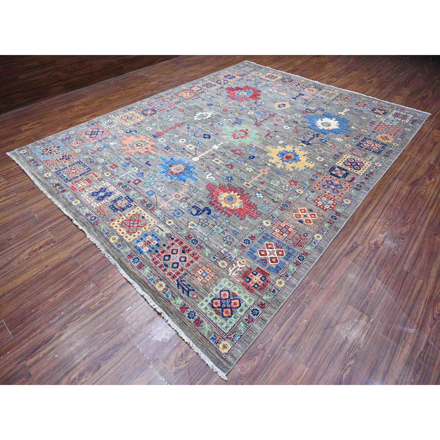 Oushak-And-Peshawar-Hand-Knotted-Rug-443660