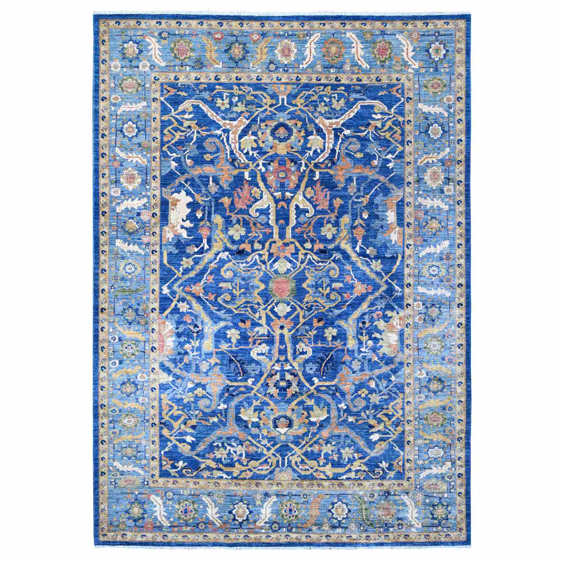 Oushak-And-Peshawar-Hand-Knotted-Rug-443665