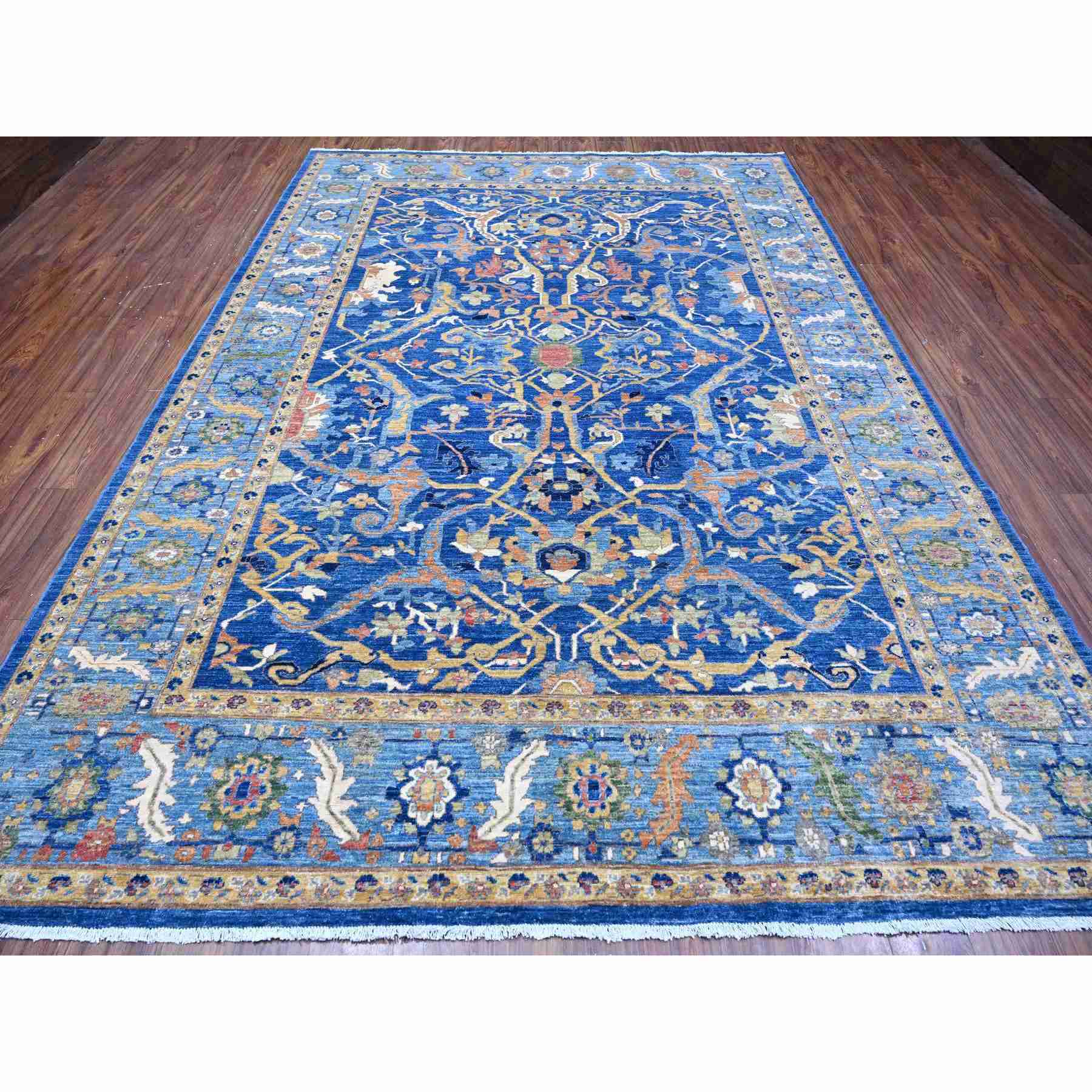 Oushak-And-Peshawar-Hand-Knotted-Rug-443665