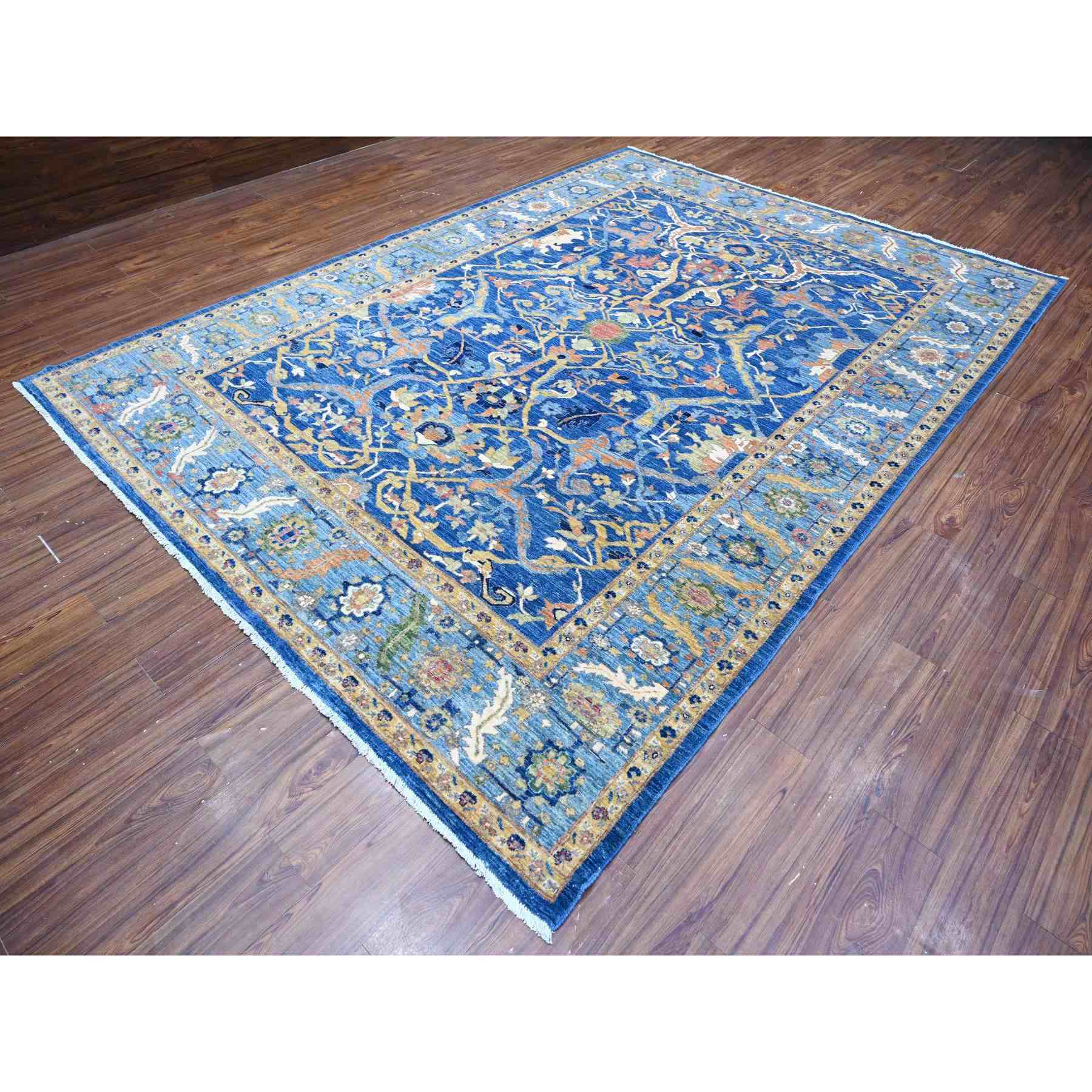 Oushak-And-Peshawar-Hand-Knotted-Rug-443665