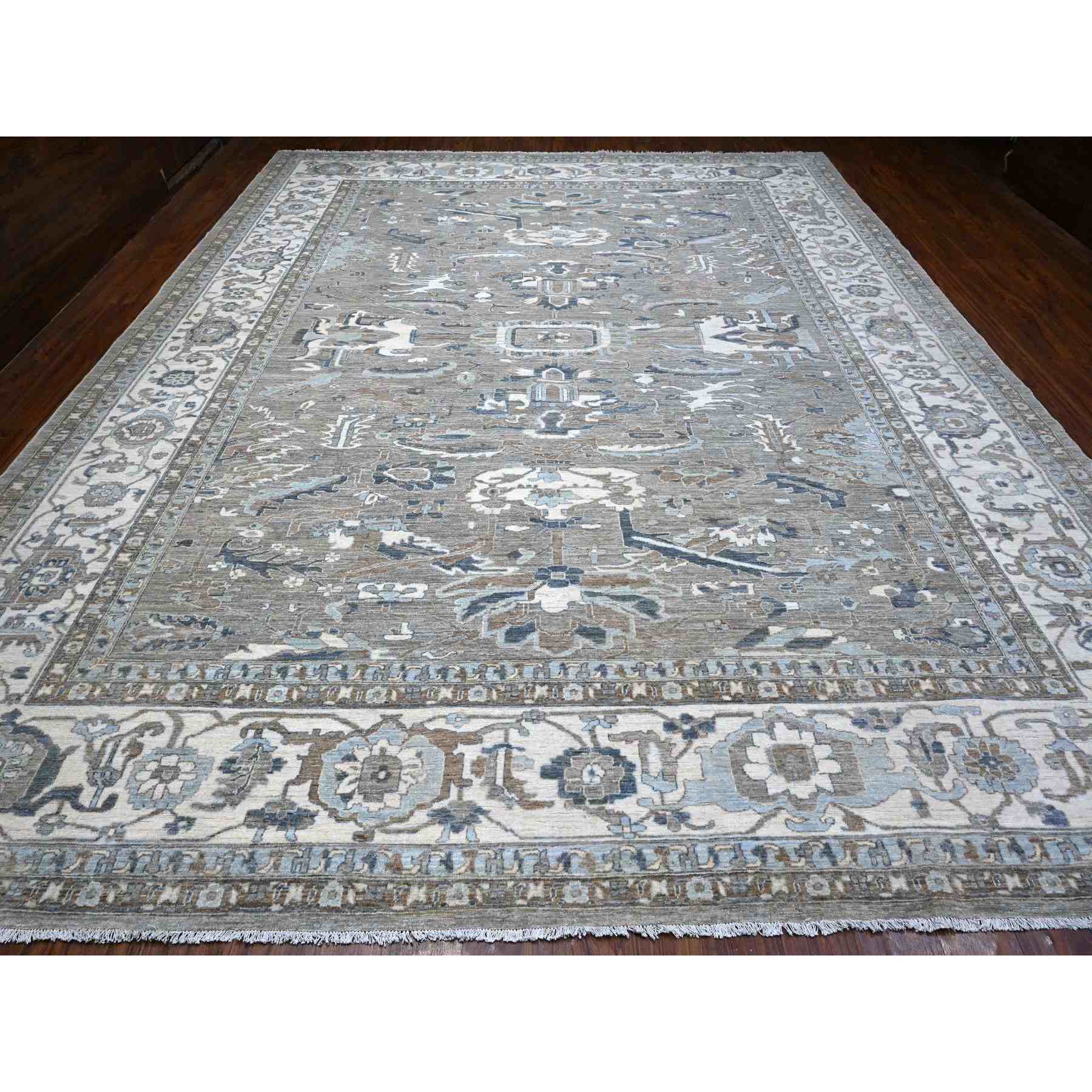 Oushak-And-Peshawar-Hand-Knotted-Rug-443705