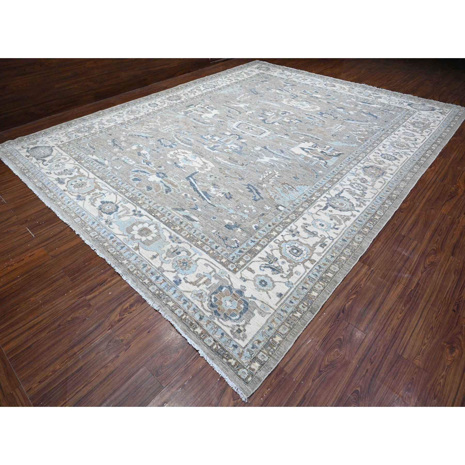 Oushak-And-Peshawar-Hand-Knotted-Rug-443705