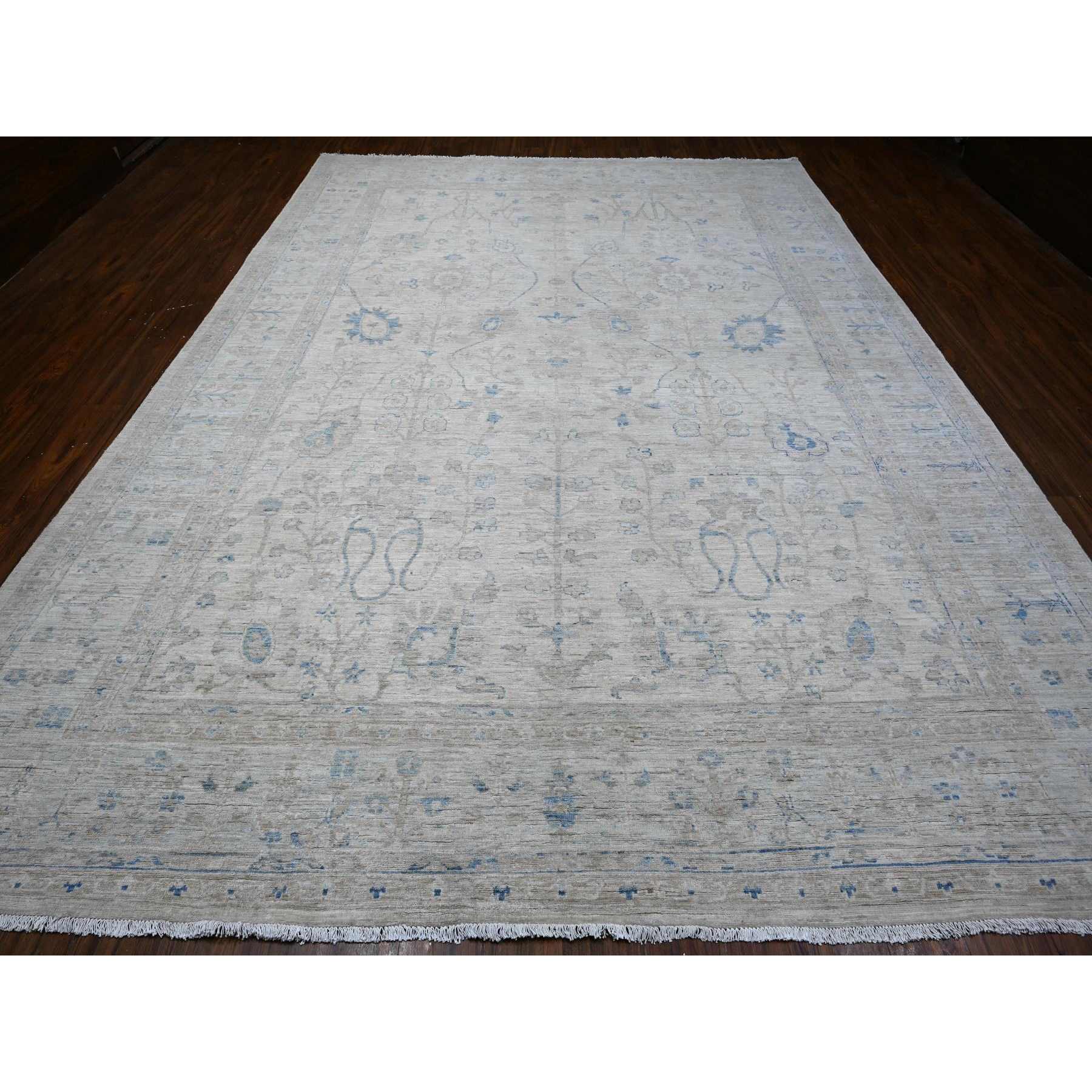 Oushak-And-Peshawar-Hand-Knotted-Rug-443710