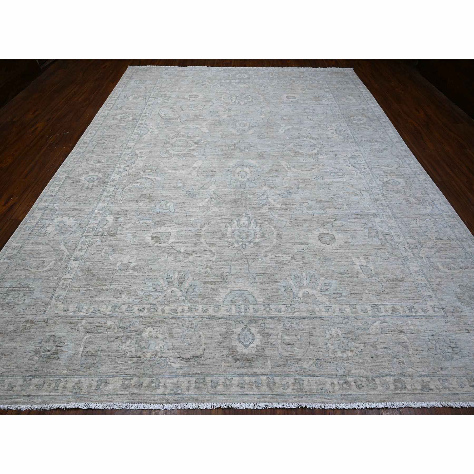 Oushak-And-Peshawar-Hand-Knotted-Rug-443715