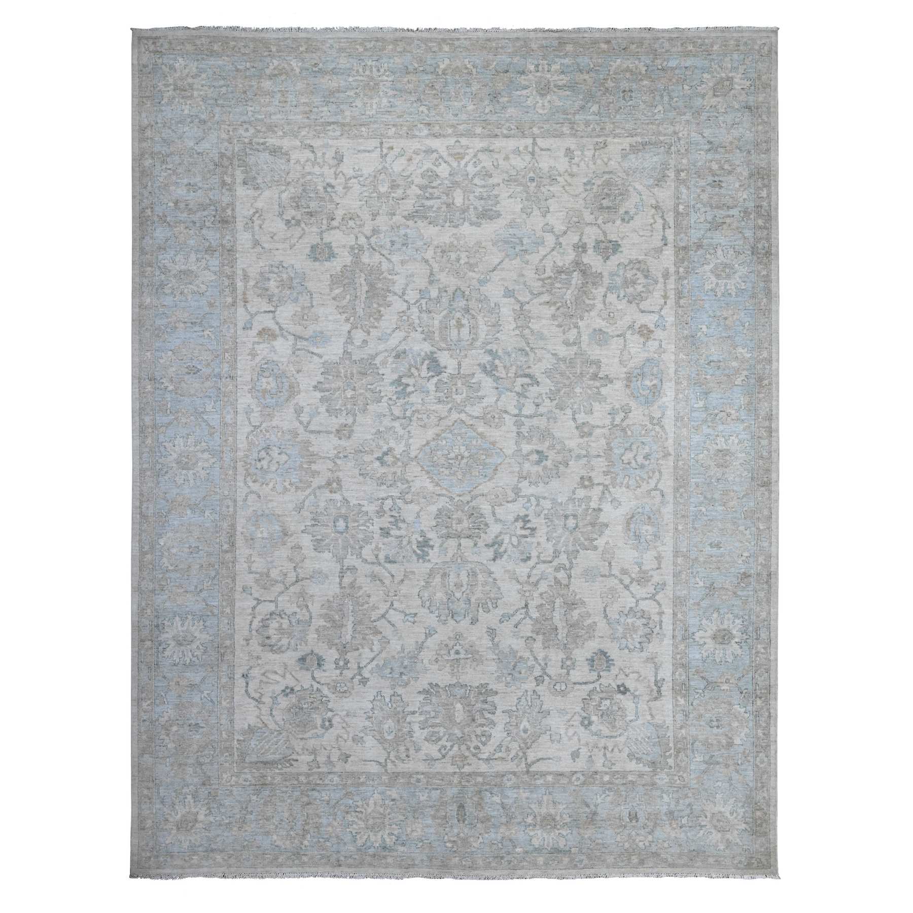 Oushak-And-Peshawar-Hand-Knotted-Rug-443720