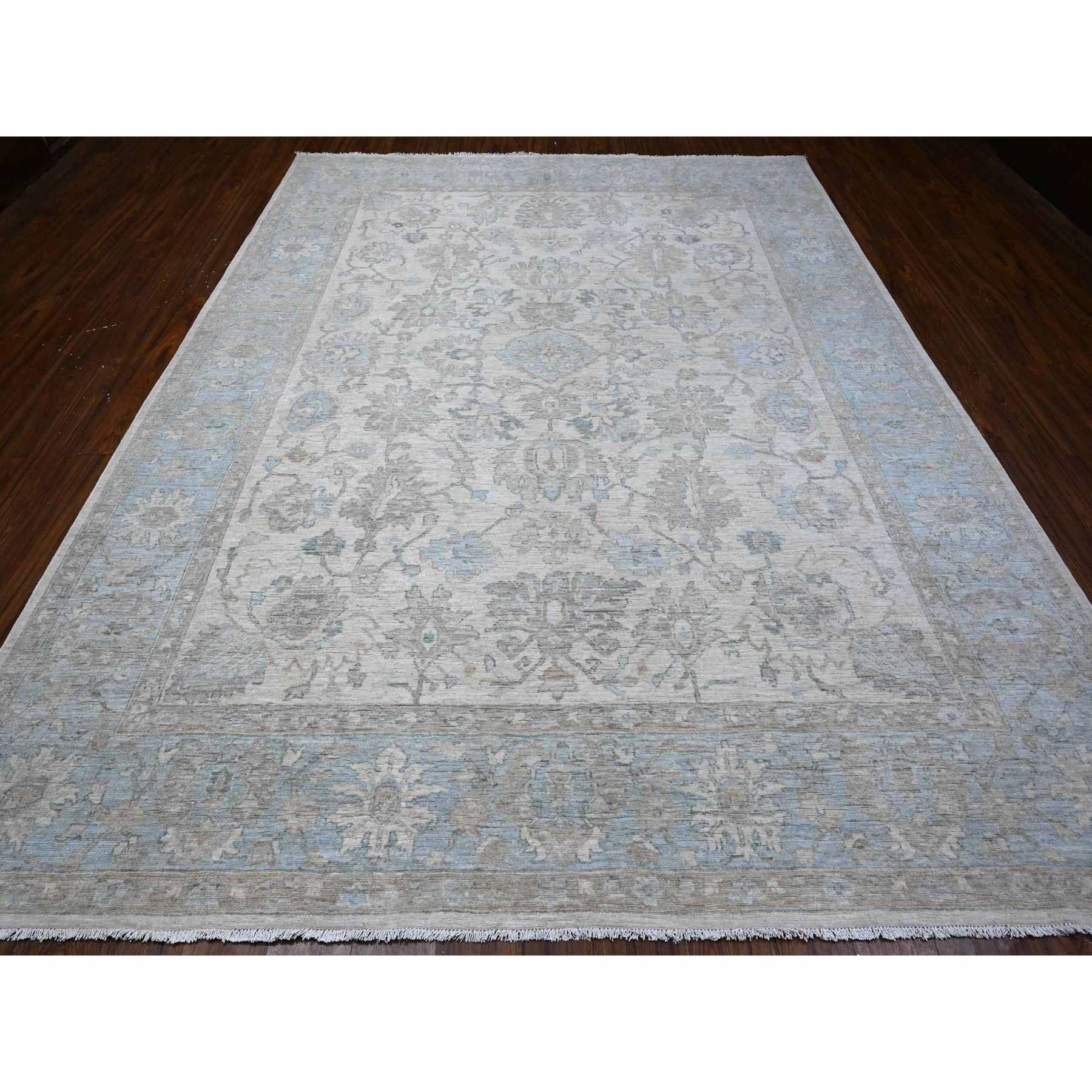 Oushak-And-Peshawar-Hand-Knotted-Rug-443720