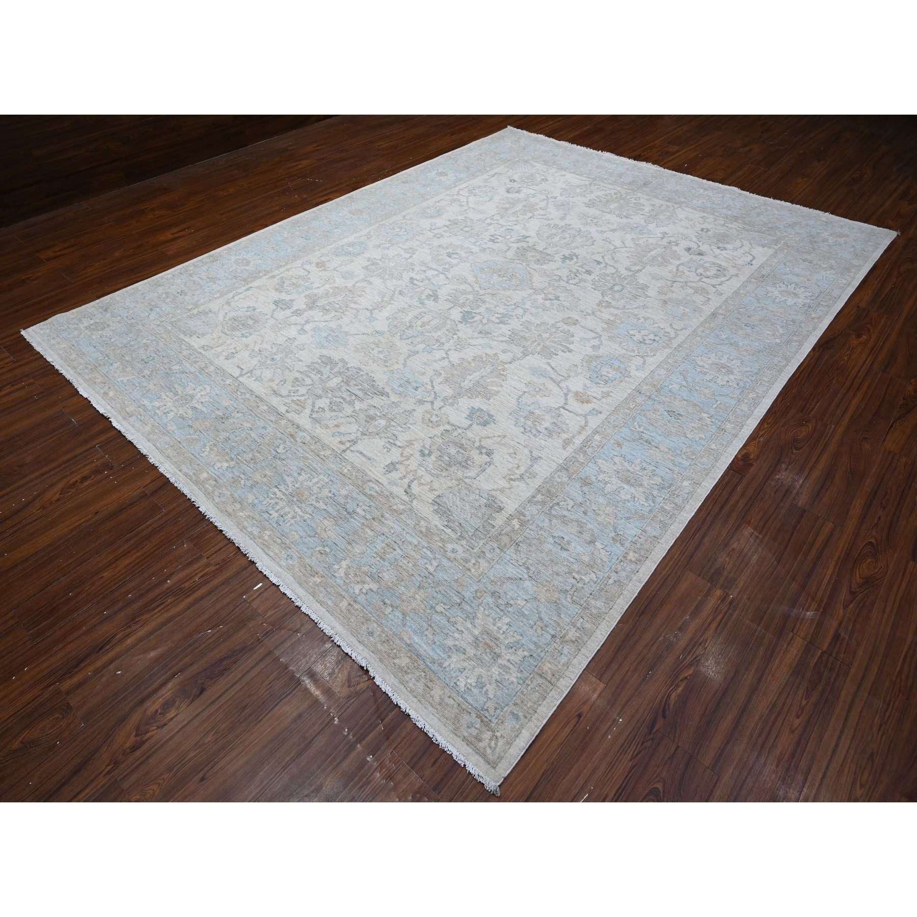 Oushak-And-Peshawar-Hand-Knotted-Rug-443720