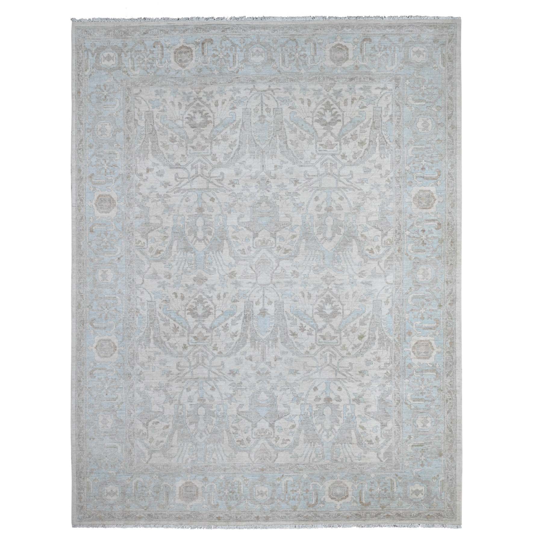 Oushak-And-Peshawar-Hand-Knotted-Rug-443730