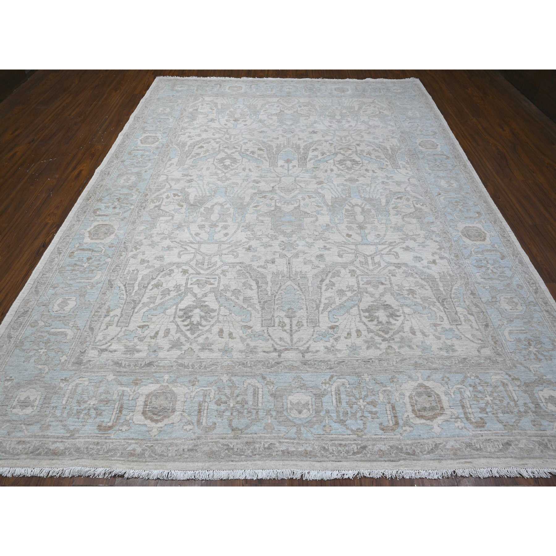 Oushak-And-Peshawar-Hand-Knotted-Rug-443730