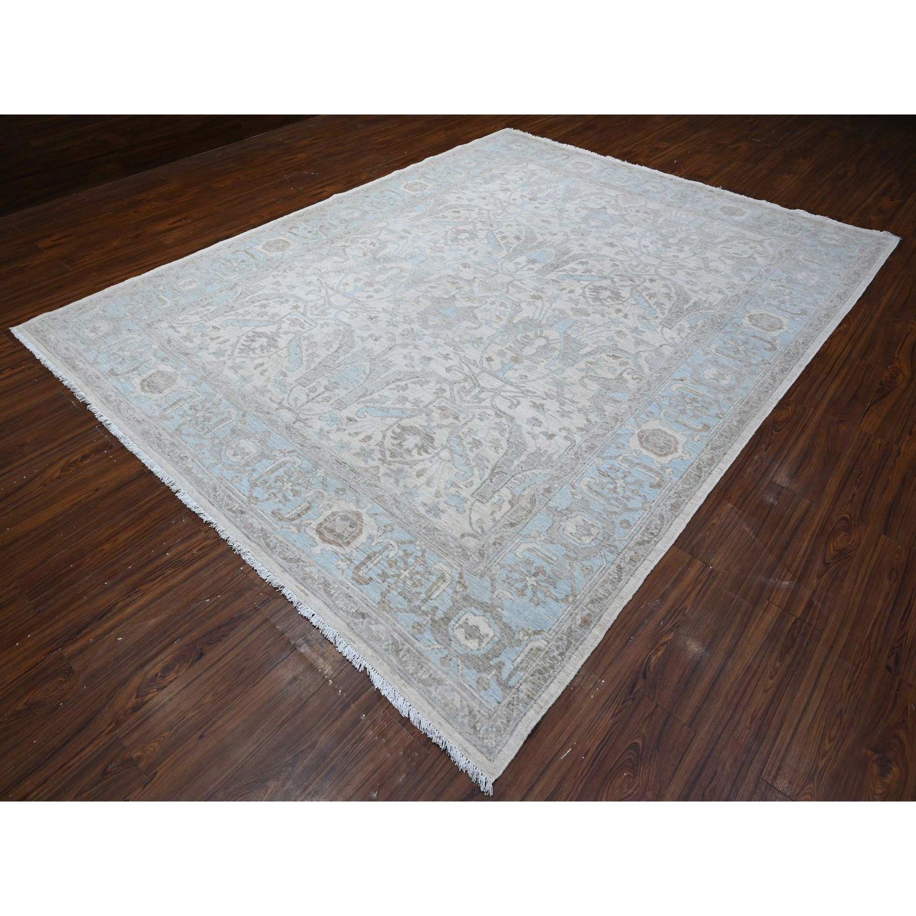 Oushak-And-Peshawar-Hand-Knotted-Rug-443730