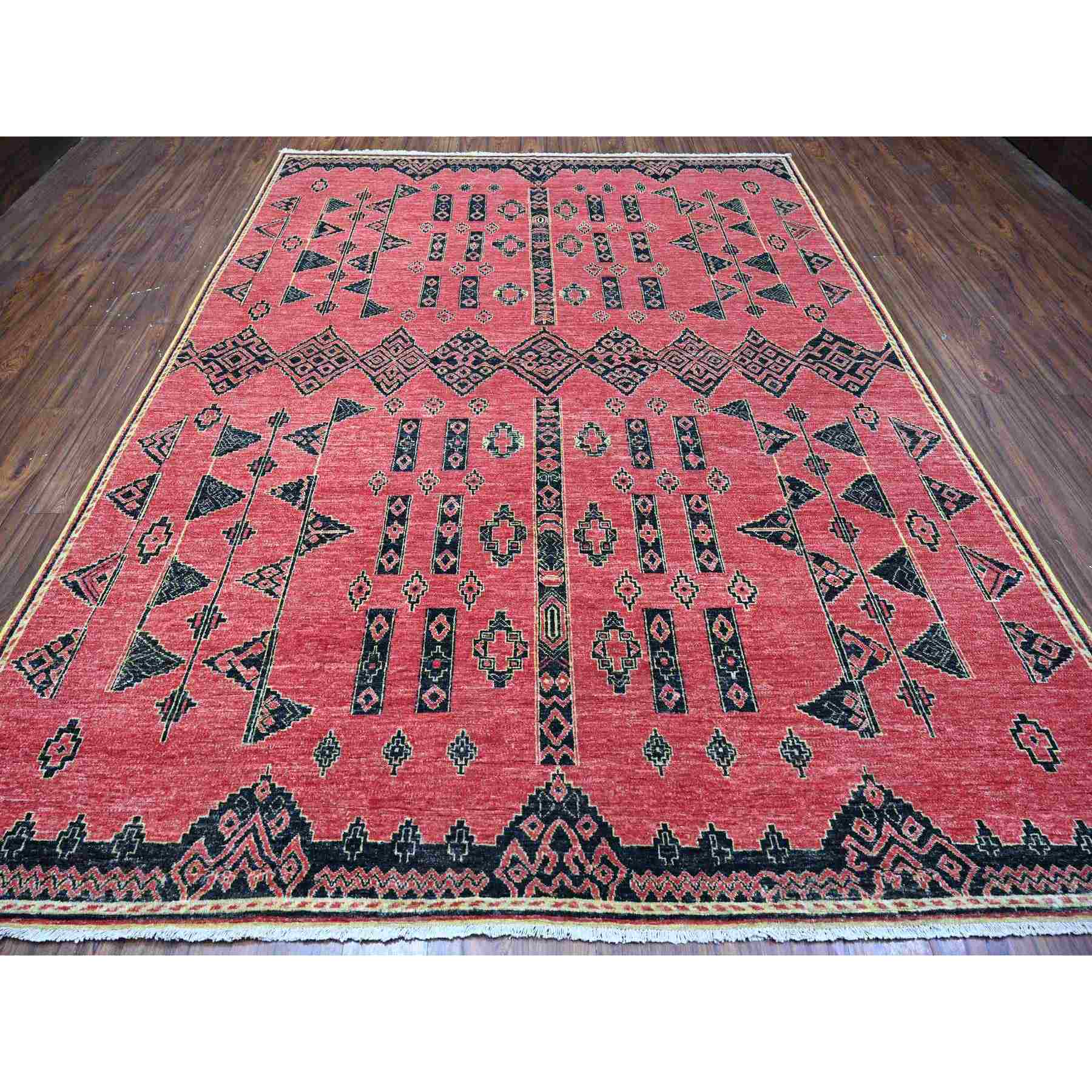 Oushak-And-Peshawar-Hand-Knotted-Rug-443750