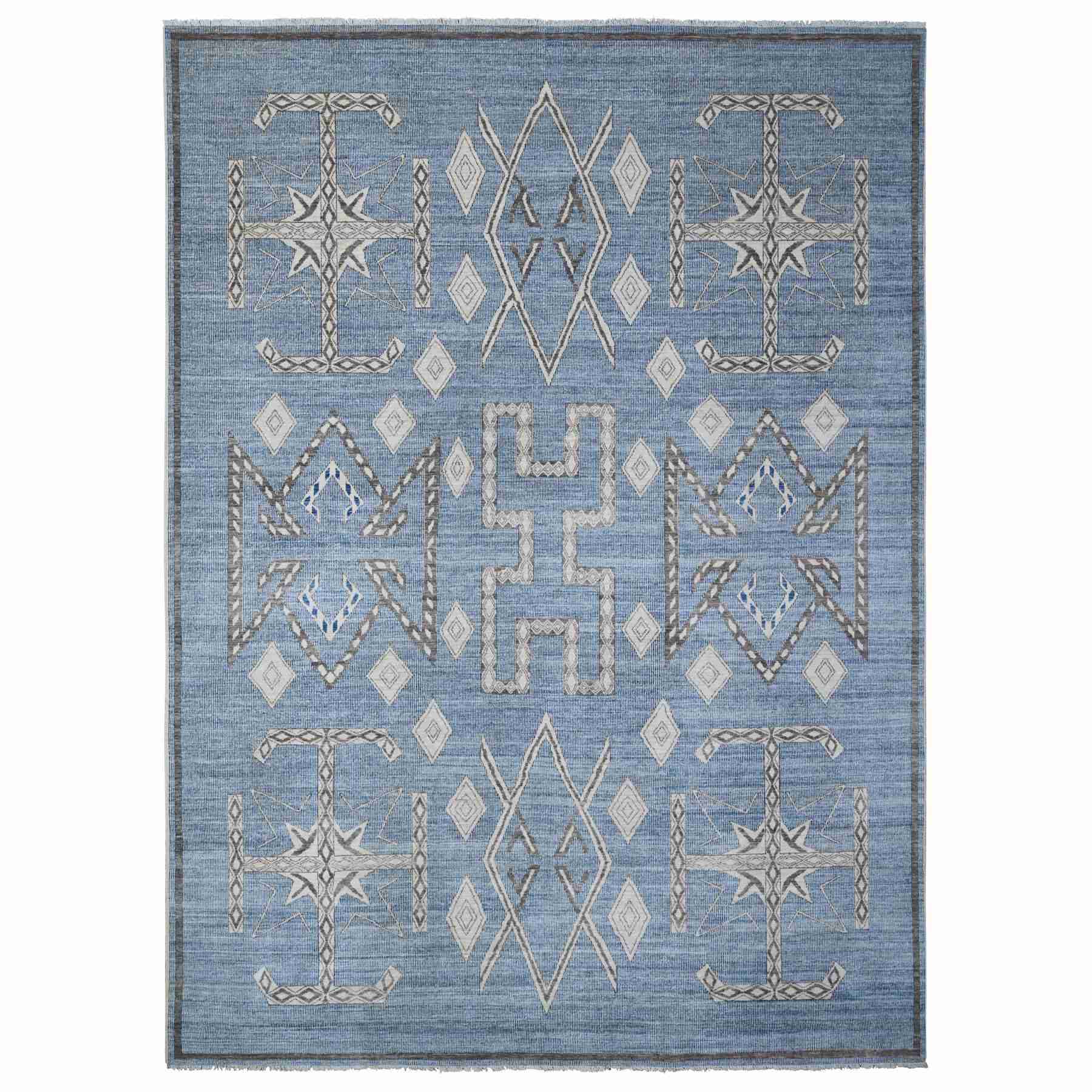 Oushak-And-Peshawar-Hand-Knotted-Rug-443755