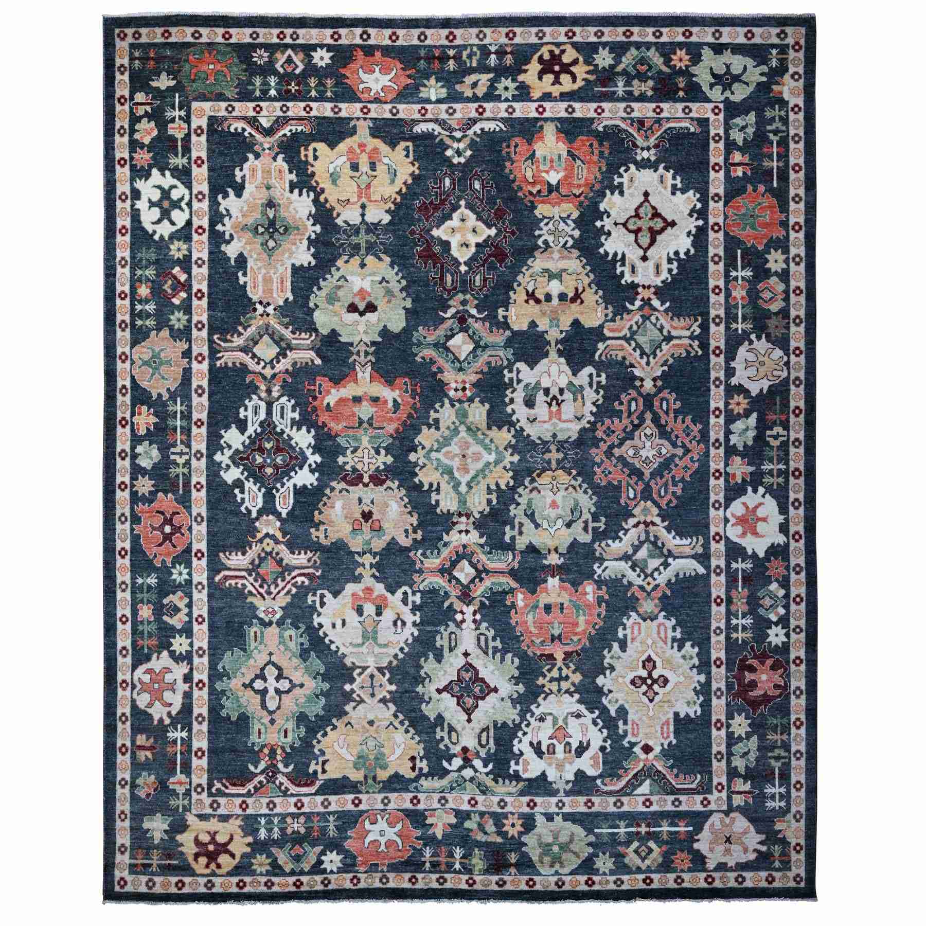 Oushak-And-Peshawar-Hand-Knotted-Rug-443870