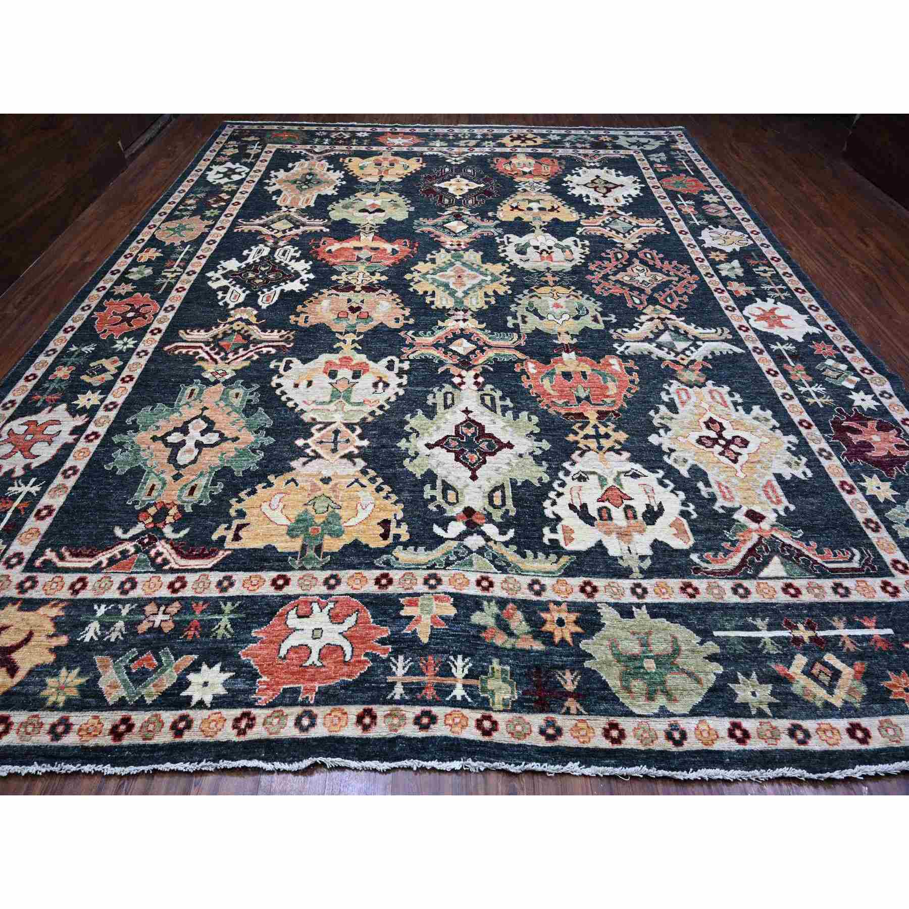 Oushak-And-Peshawar-Hand-Knotted-Rug-443870