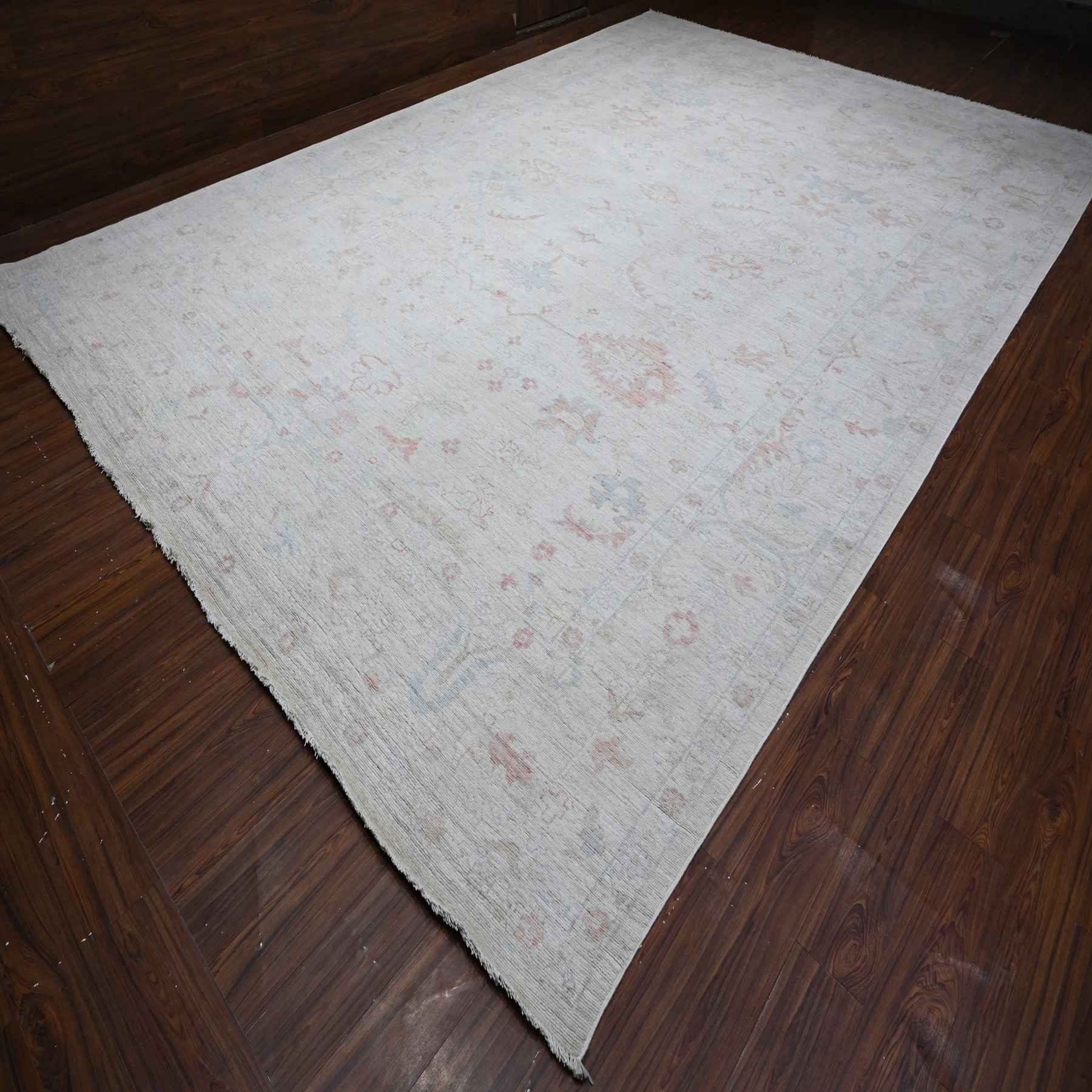 Oushak-And-Peshawar-Hand-Knotted-Rug-443885