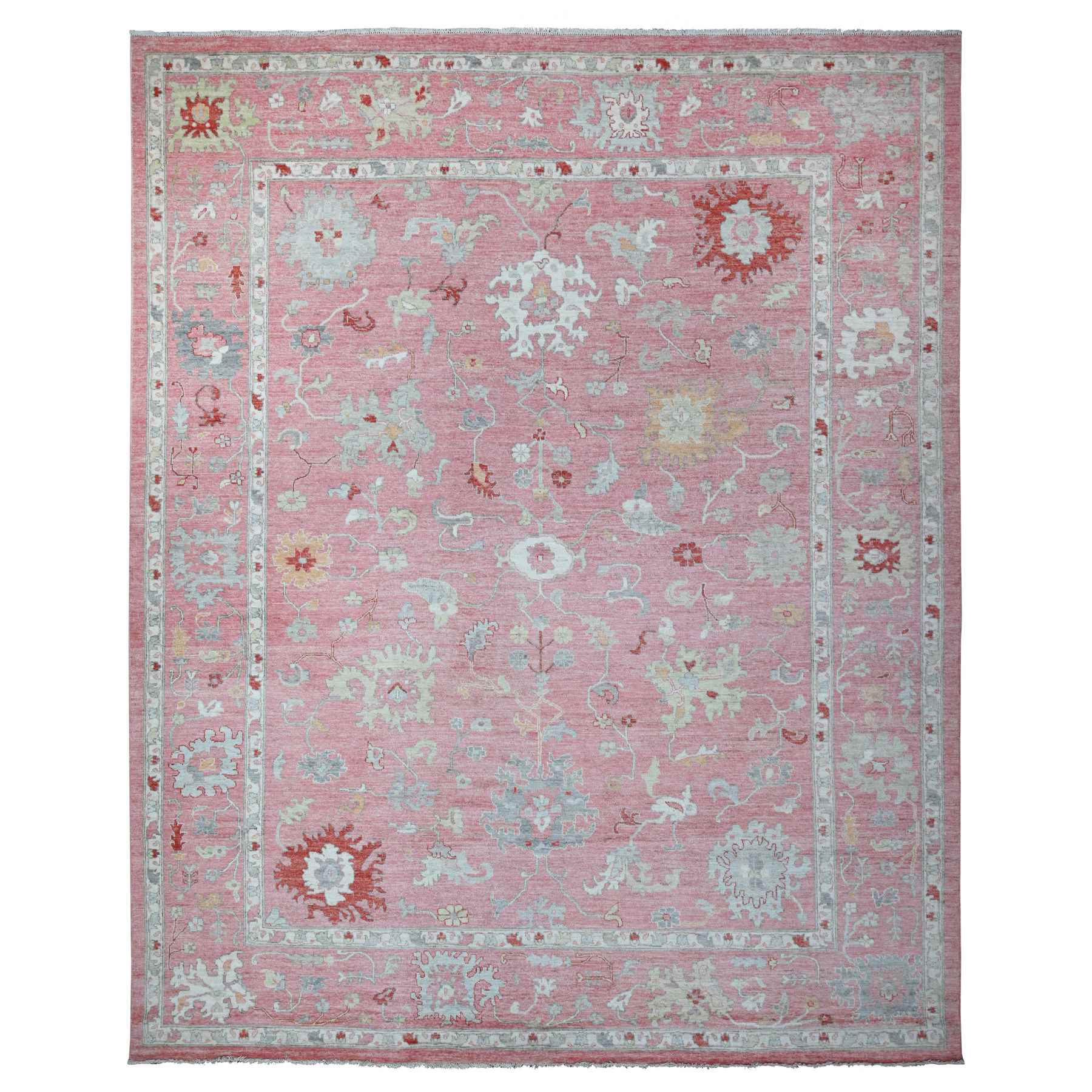 Oushak-And-Peshawar-Hand-Knotted-Rug-443900