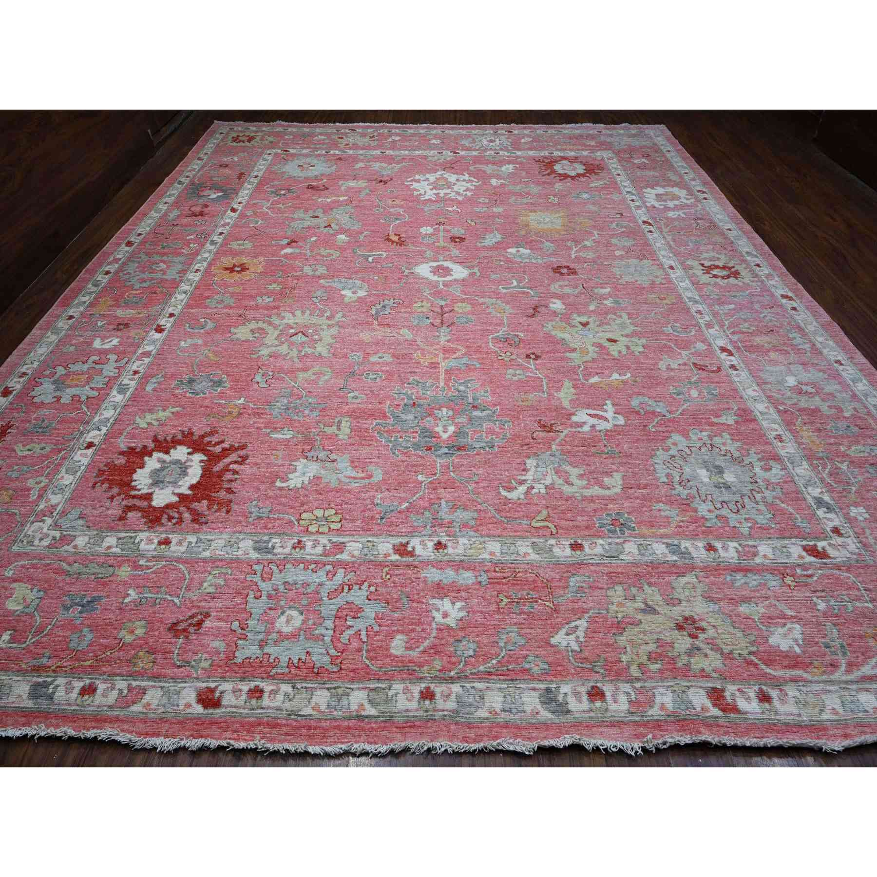 Oushak-And-Peshawar-Hand-Knotted-Rug-443900