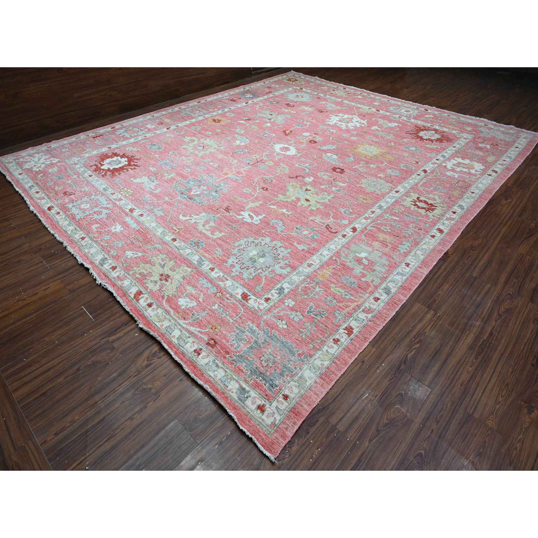 Oushak-And-Peshawar-Hand-Knotted-Rug-443900