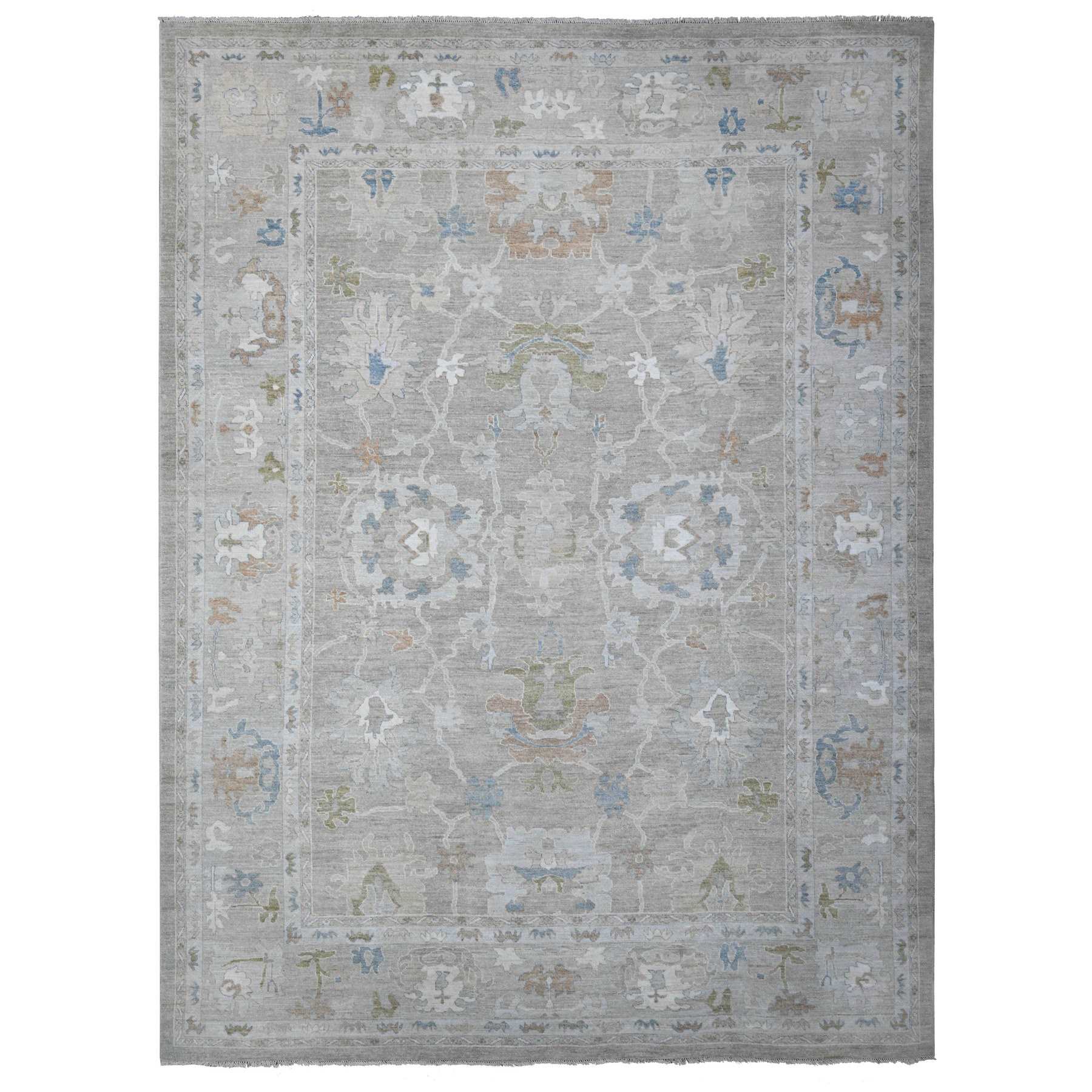 Oushak-And-Peshawar-Hand-Knotted-Rug-443905